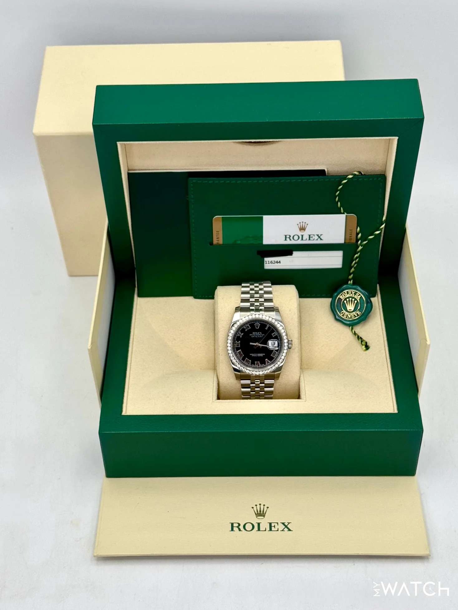 2017 Rolex Datejust 36mm 116244 Stainless Steel Jubilee Black Dial - Image 9