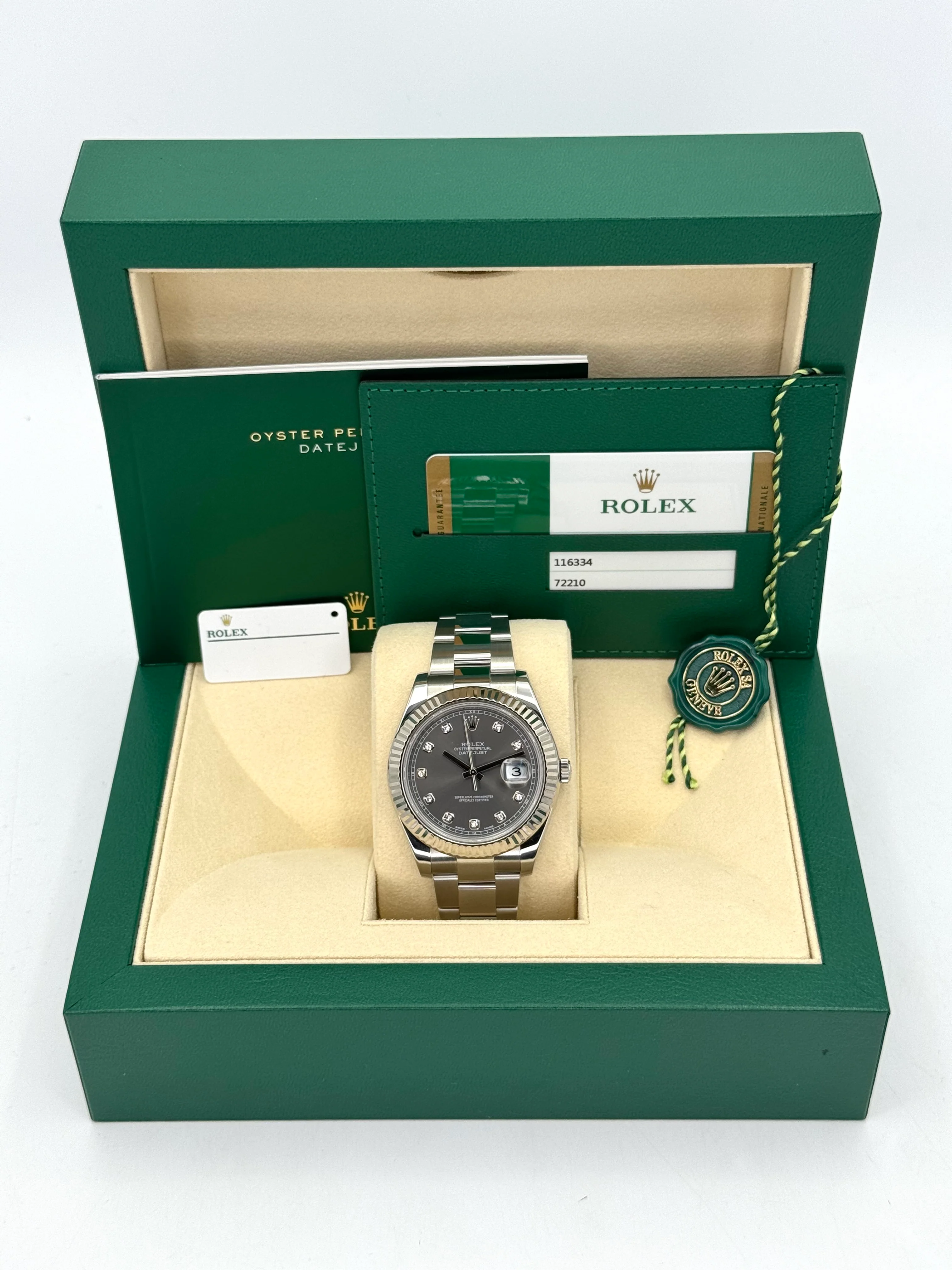 2017 Rolex Datejust II 41mm Oyster Rhodium Diamond Dial 116334 - Image 11