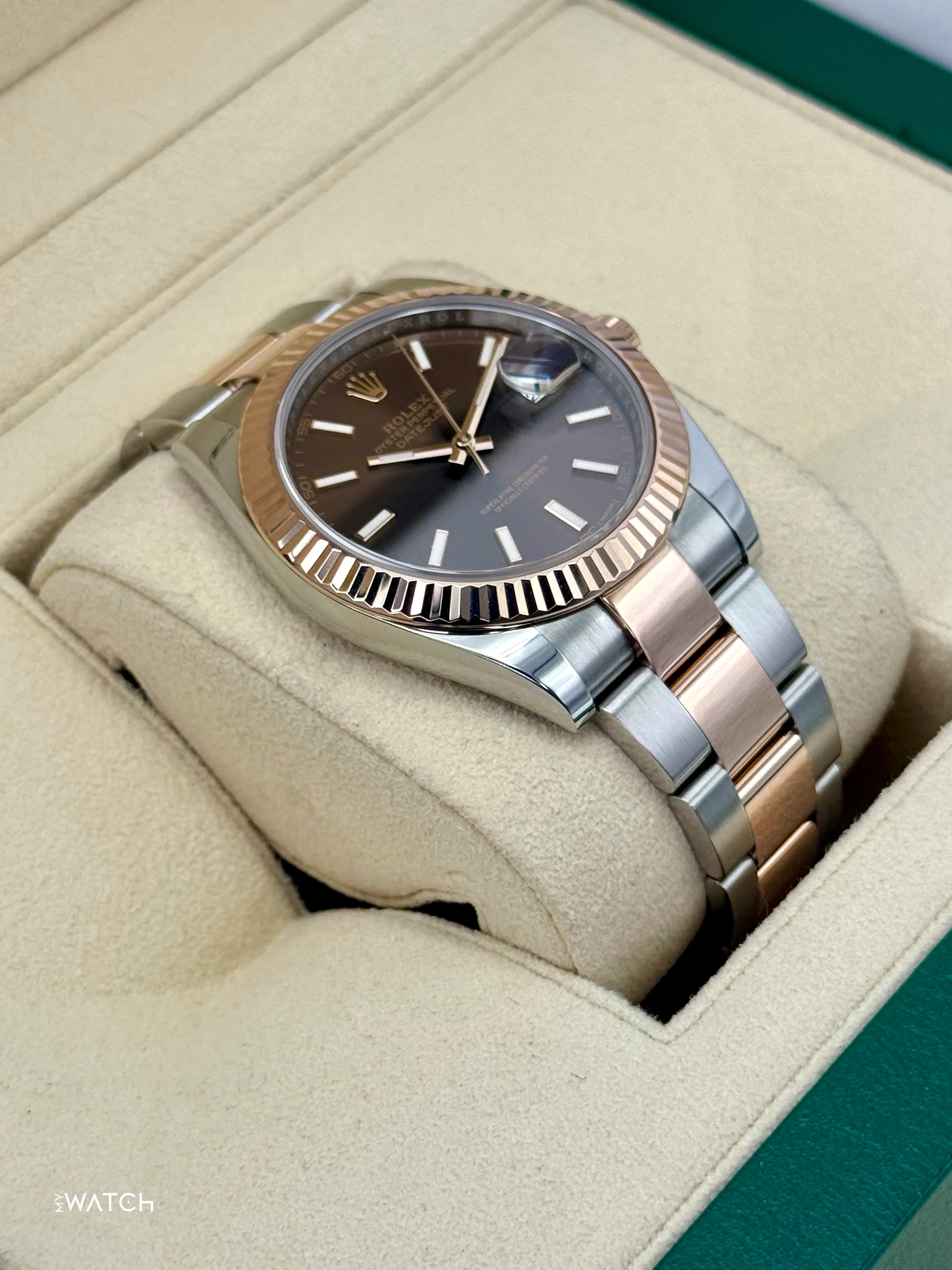2017 Rolex Datejust 41mm 126331 Two-Tone Rose Gold Chocolate Dial - Image 6