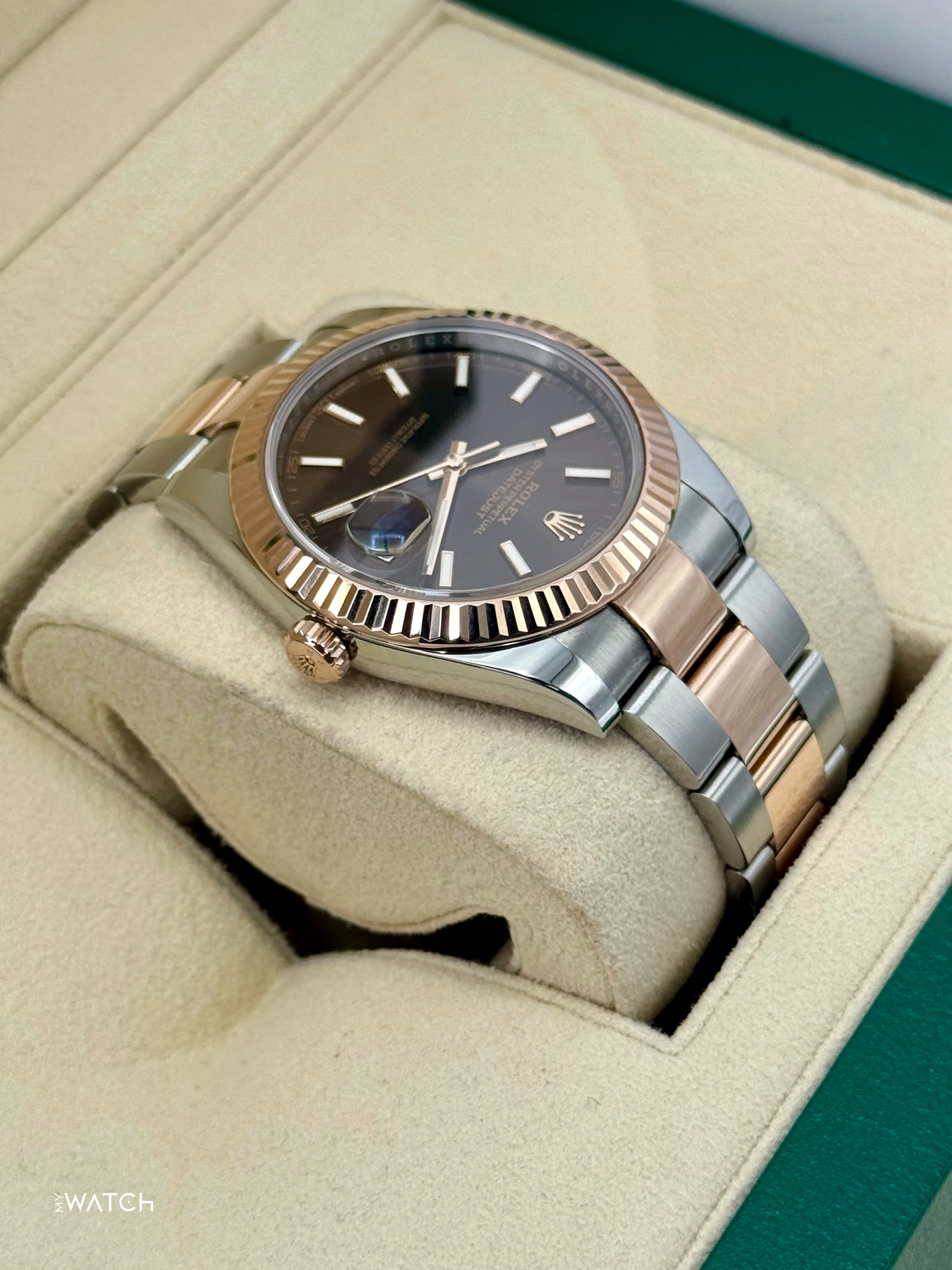 2017 Rolex Datejust 41mm 126331 Two-Tone Rose Gold Chocolate Dial - Image 8