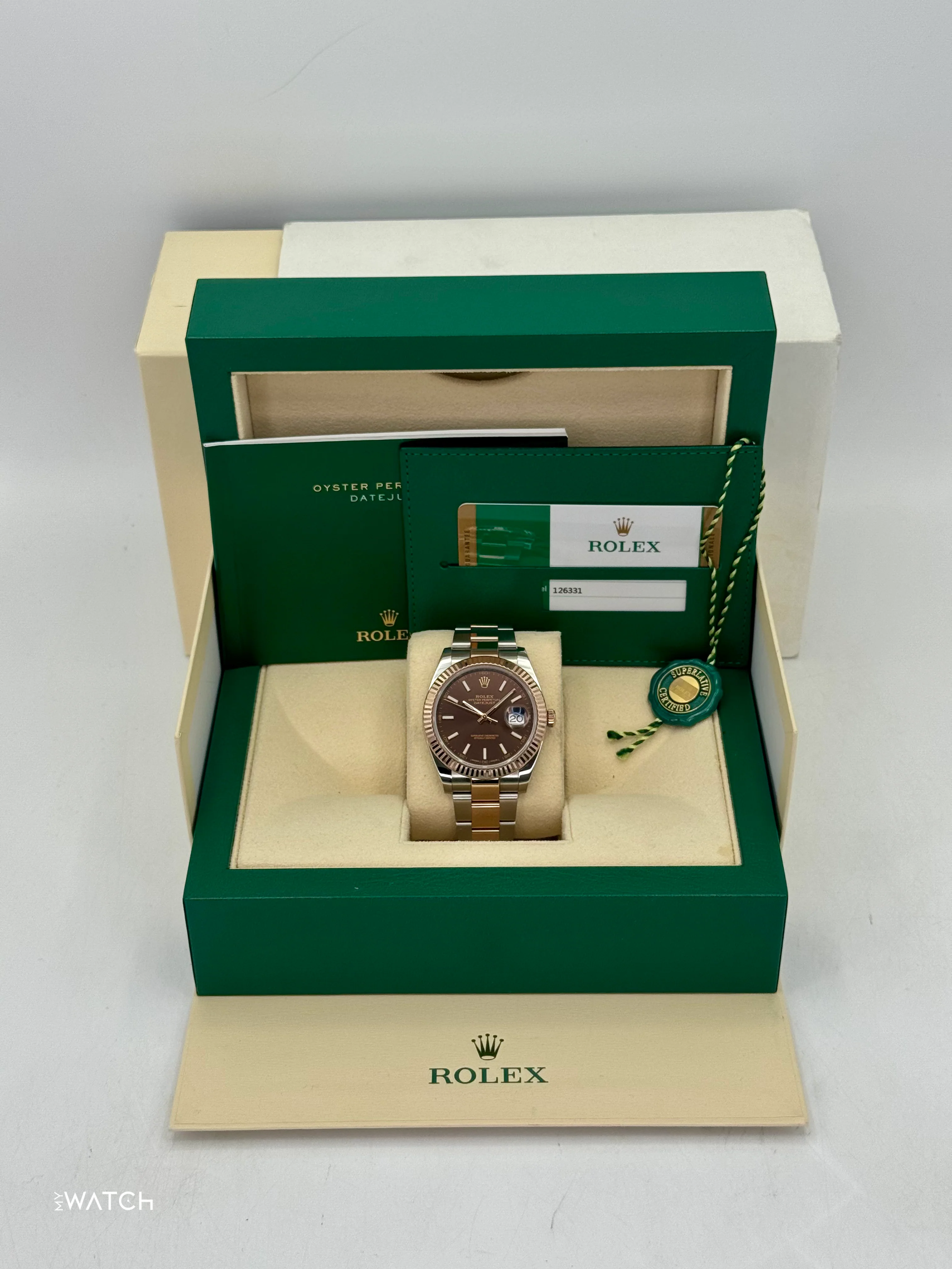 2017 Rolex Datejust 41mm 126331 Two-Tone Rose Gold Chocolate Dial - Image 9