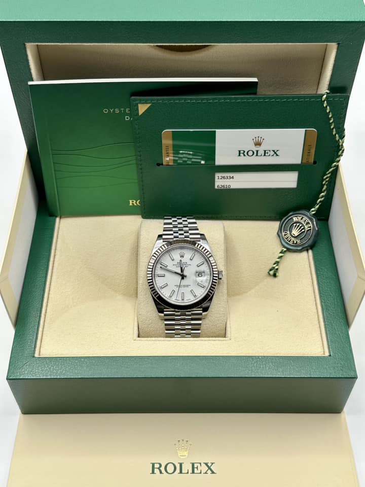 2017 Rolex Datejust 41mm 126334 Jubilee White Stick Dial - Image 11