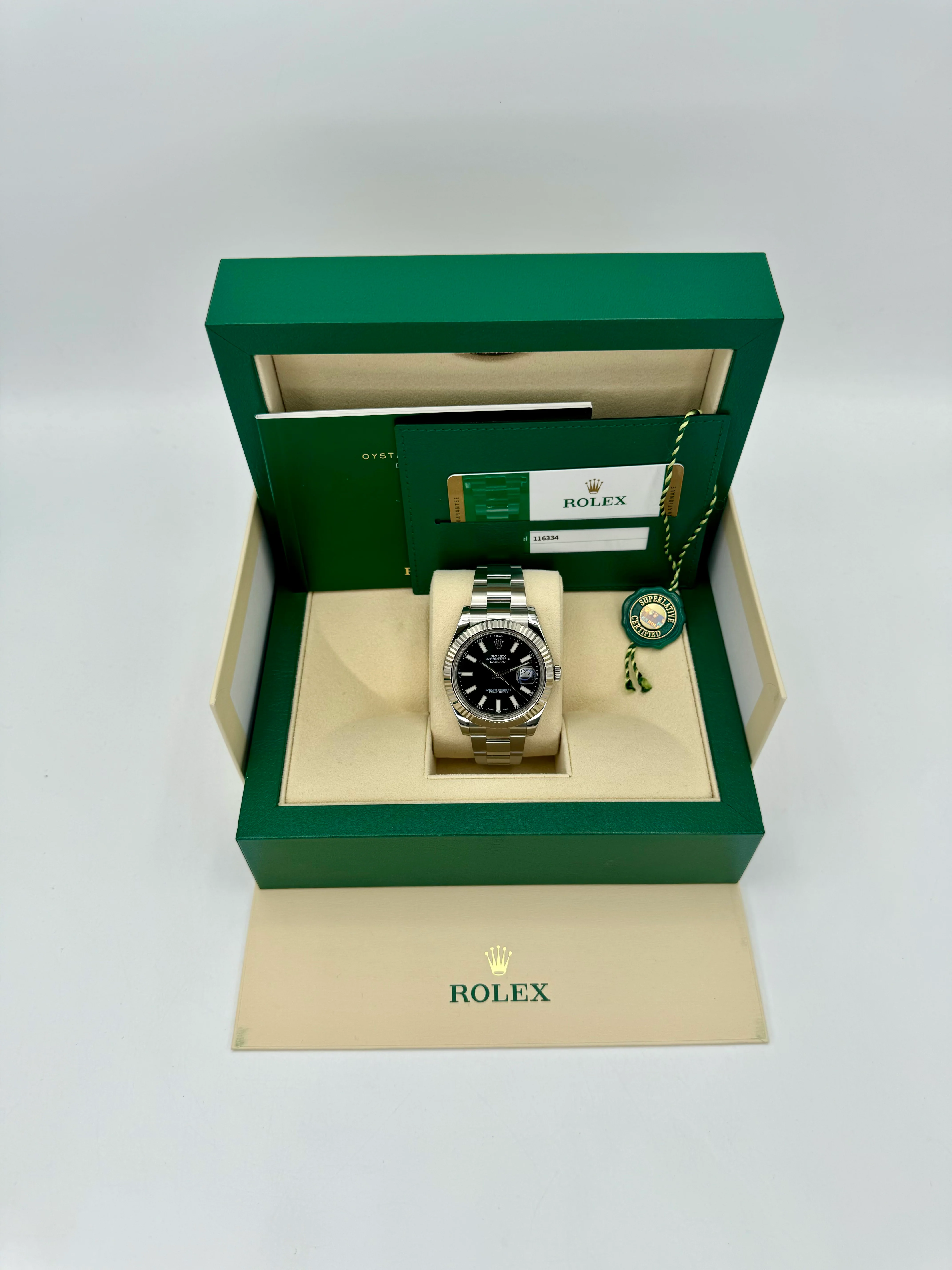 2017 Rolex Datejust II 41mm 116334 Stainless Steel Oyster Black Dial - Image 11