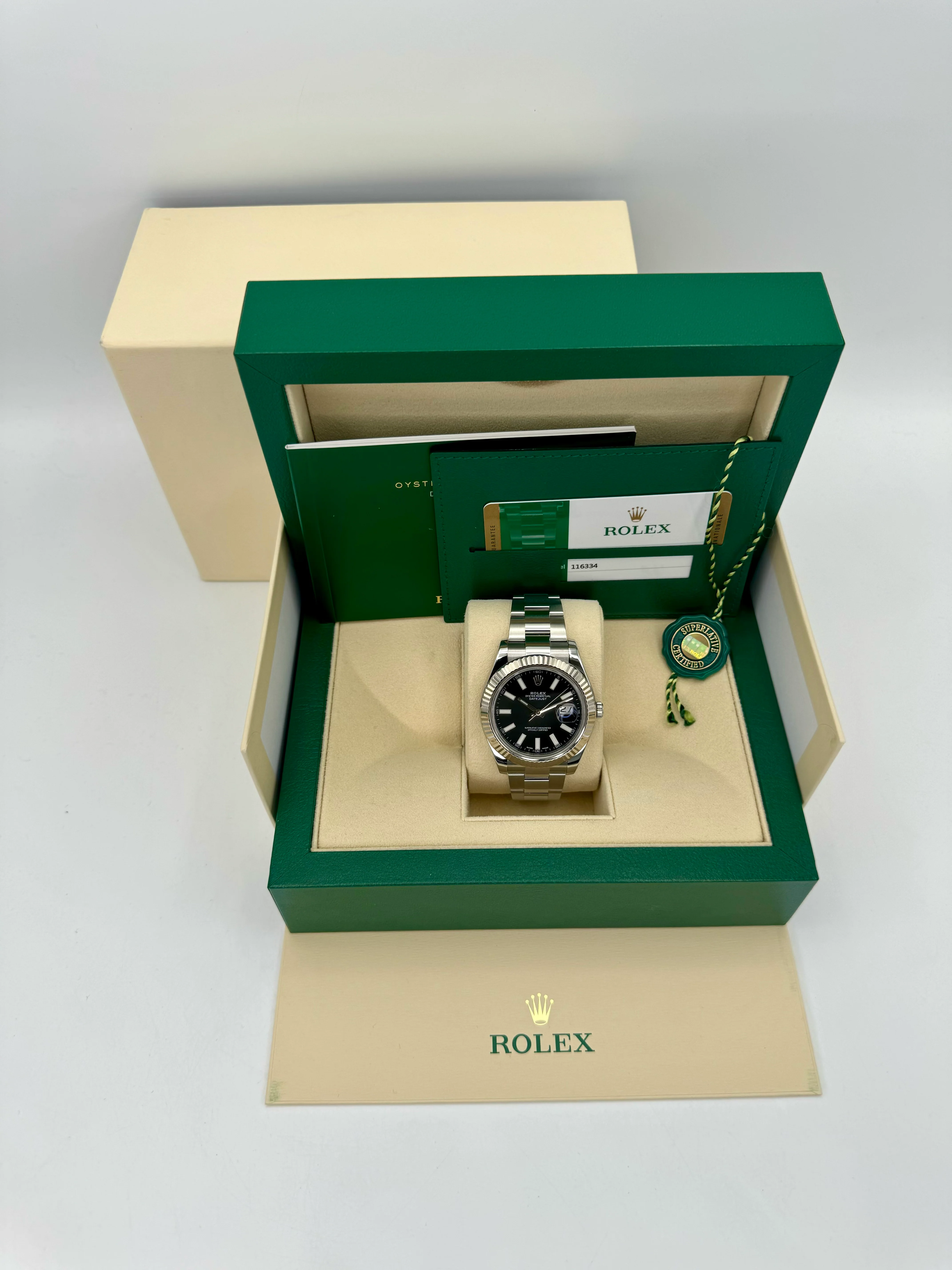 2017 Rolex Datejust II 41mm 116334 Stainless Steel Oyster Black Dial - Image 12