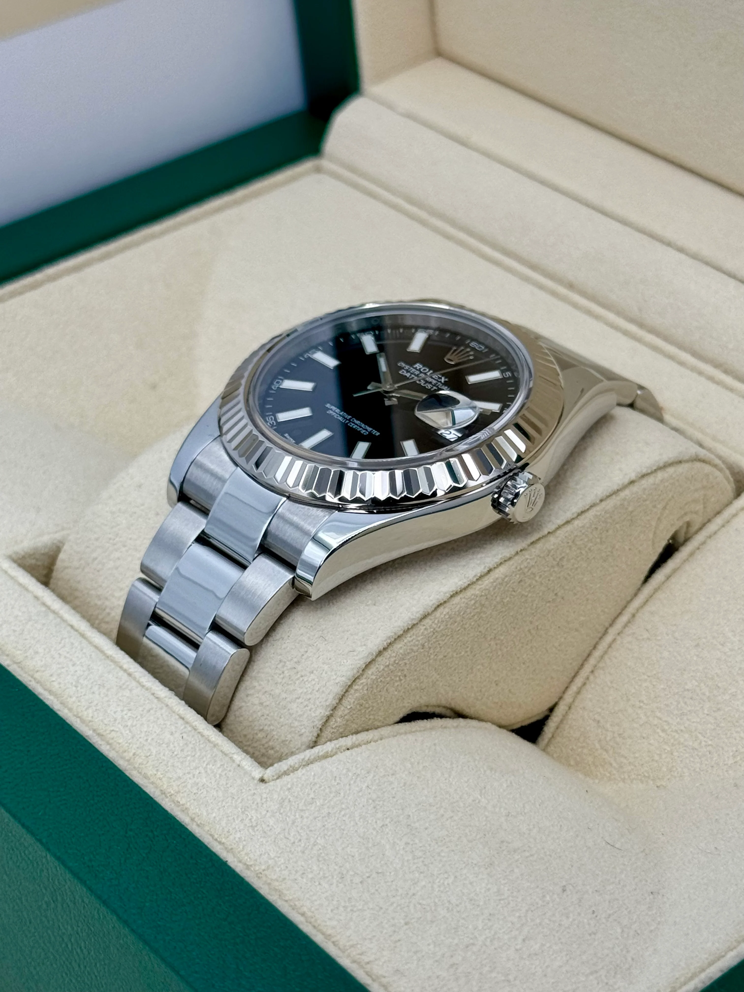 2017 Rolex Datejust II 41mm 116334 Stainless Steel Oyster Black Dial - Image 5