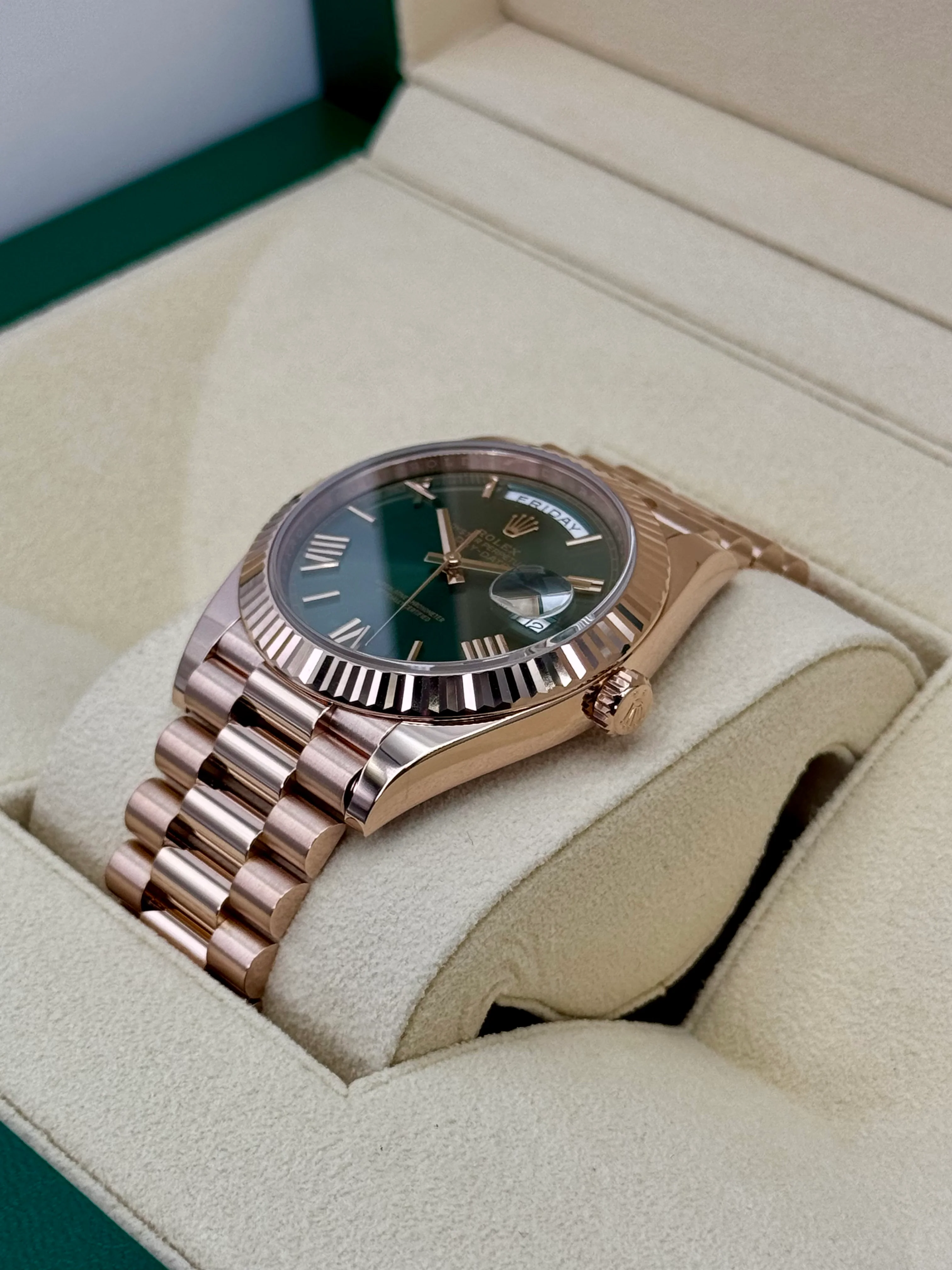 2017 Rolex Day-Date 40mm 228235 Presidential Rose Gold Olive Dial - Image 5