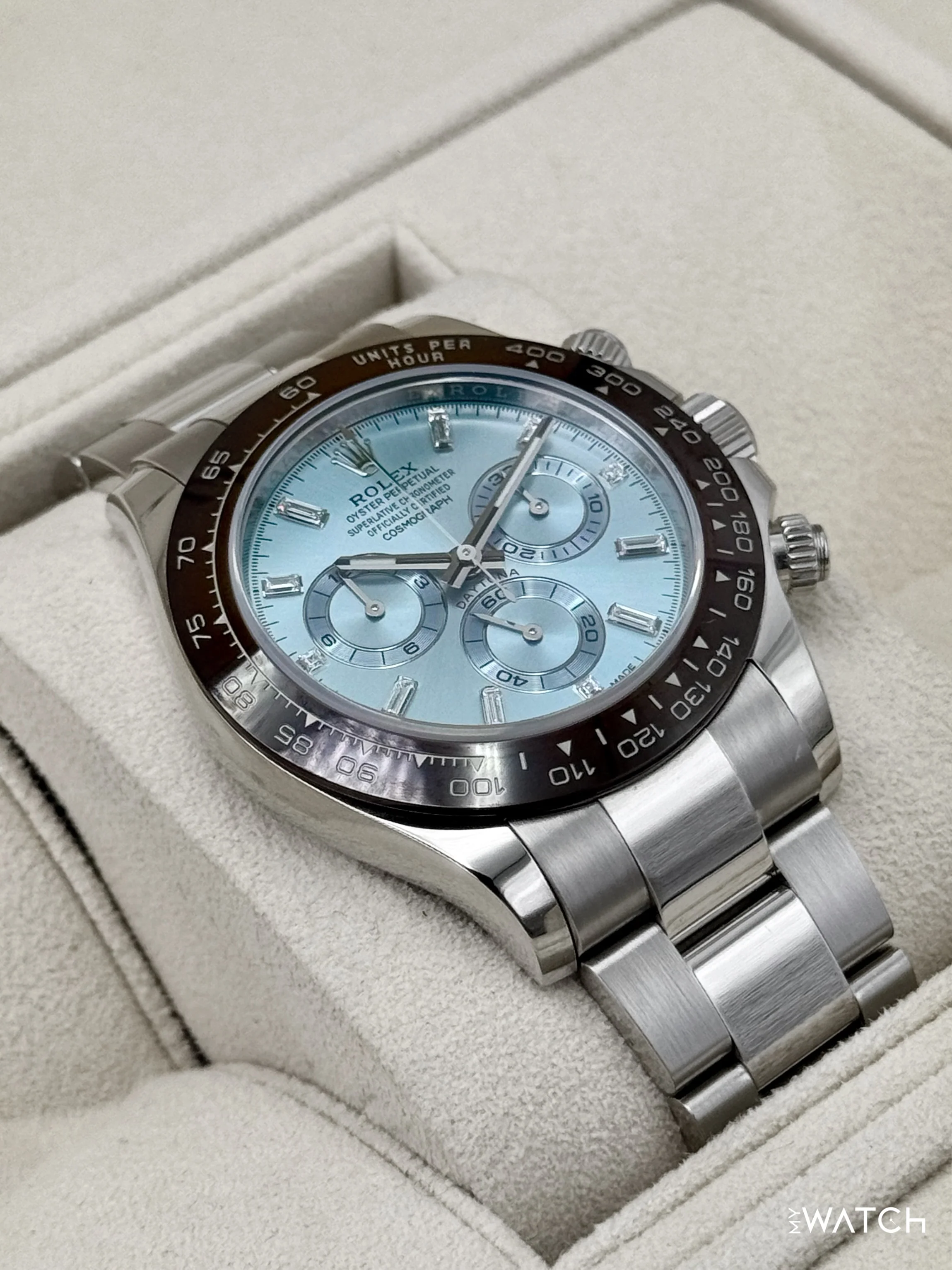 2017 Rolex Daytona 40mm 116506 Platinum Ice Blue Diamond Baguette Dial - Image 6