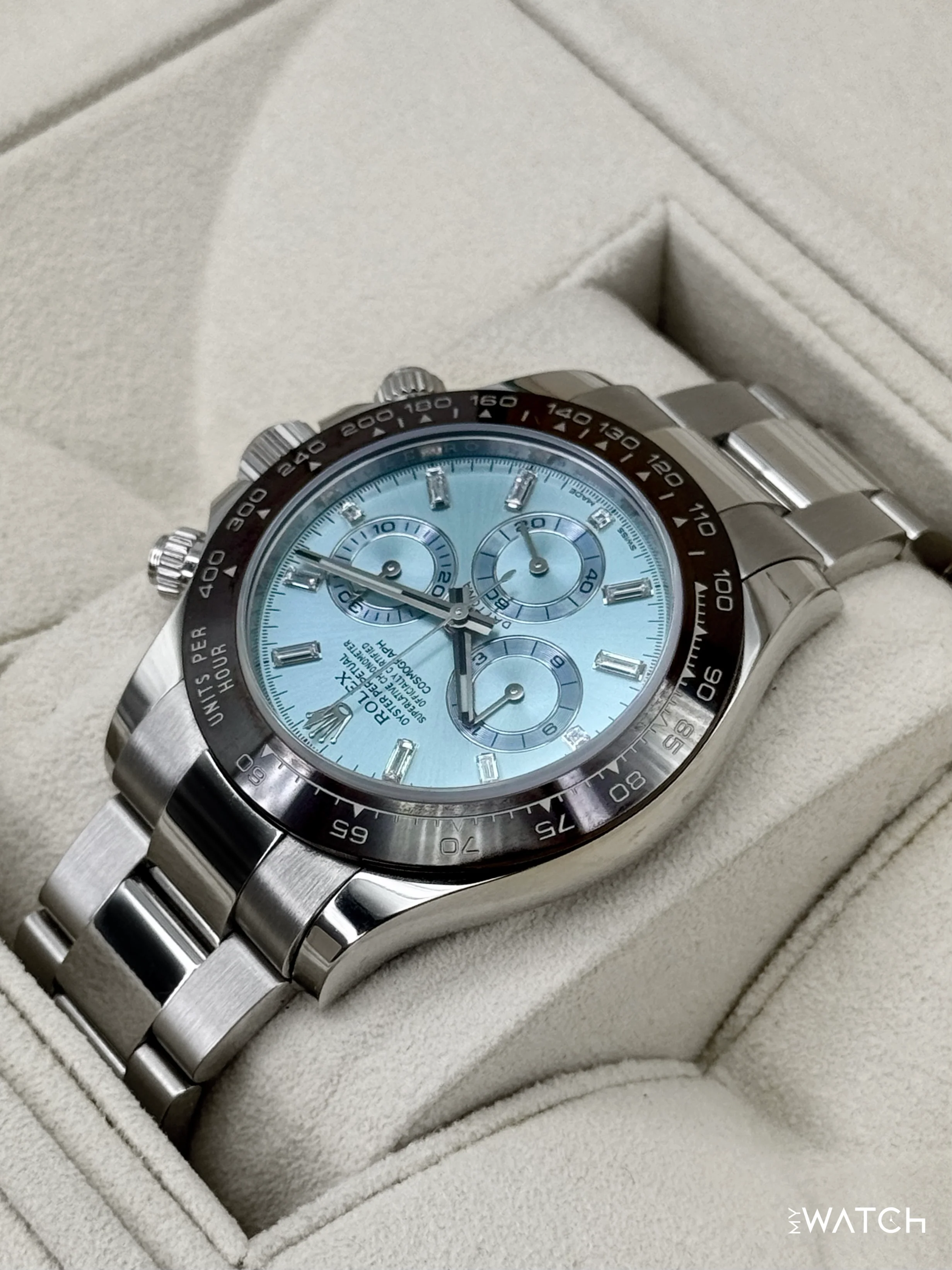 2017 Rolex Daytona 40mm 116506 Platinum Ice Blue Diamond Baguette Dial - Image 7