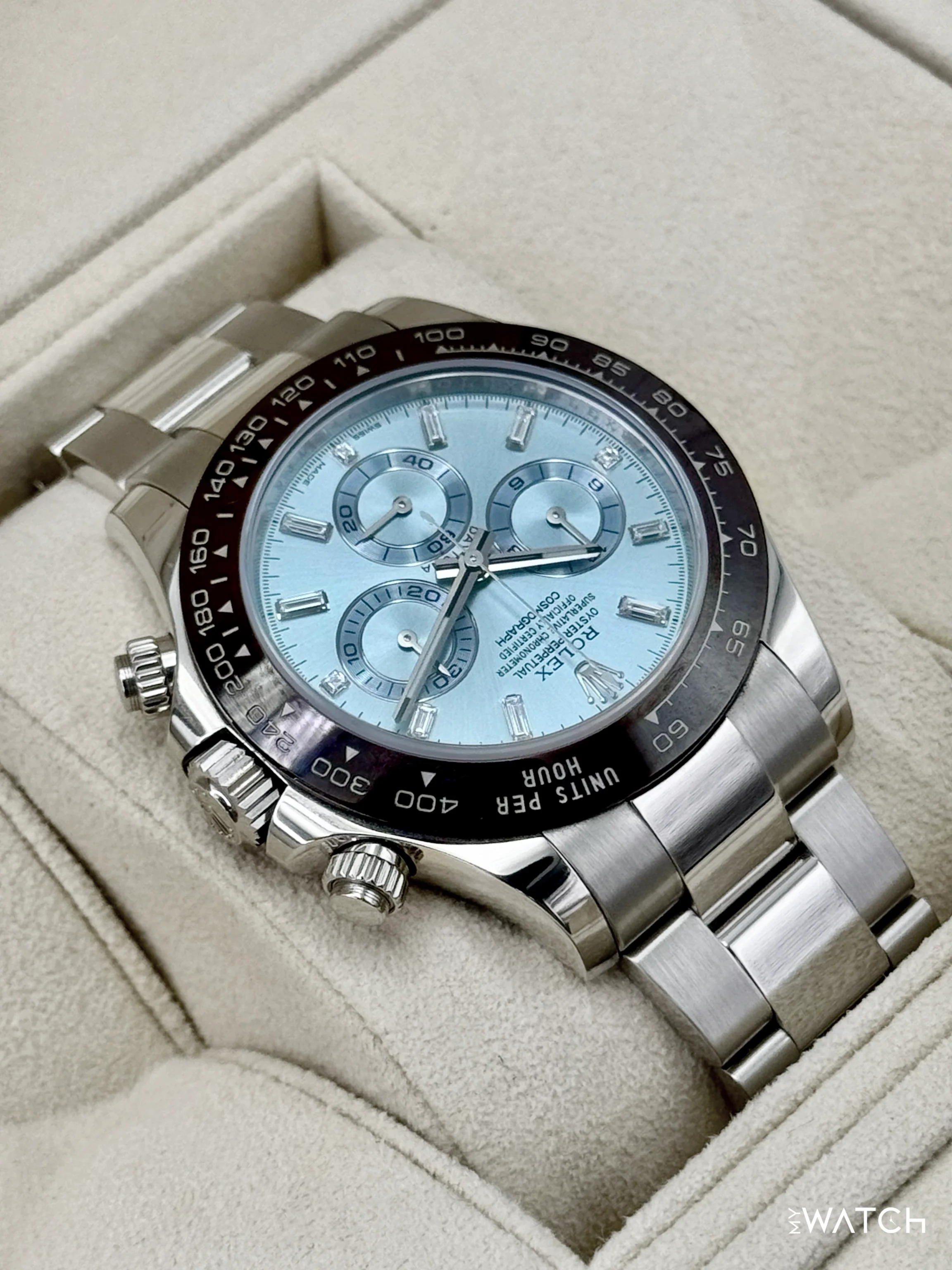2017 Rolex Daytona 40mm 116506 Platinum Ice Blue Diamond Baguette Dial - Image 8