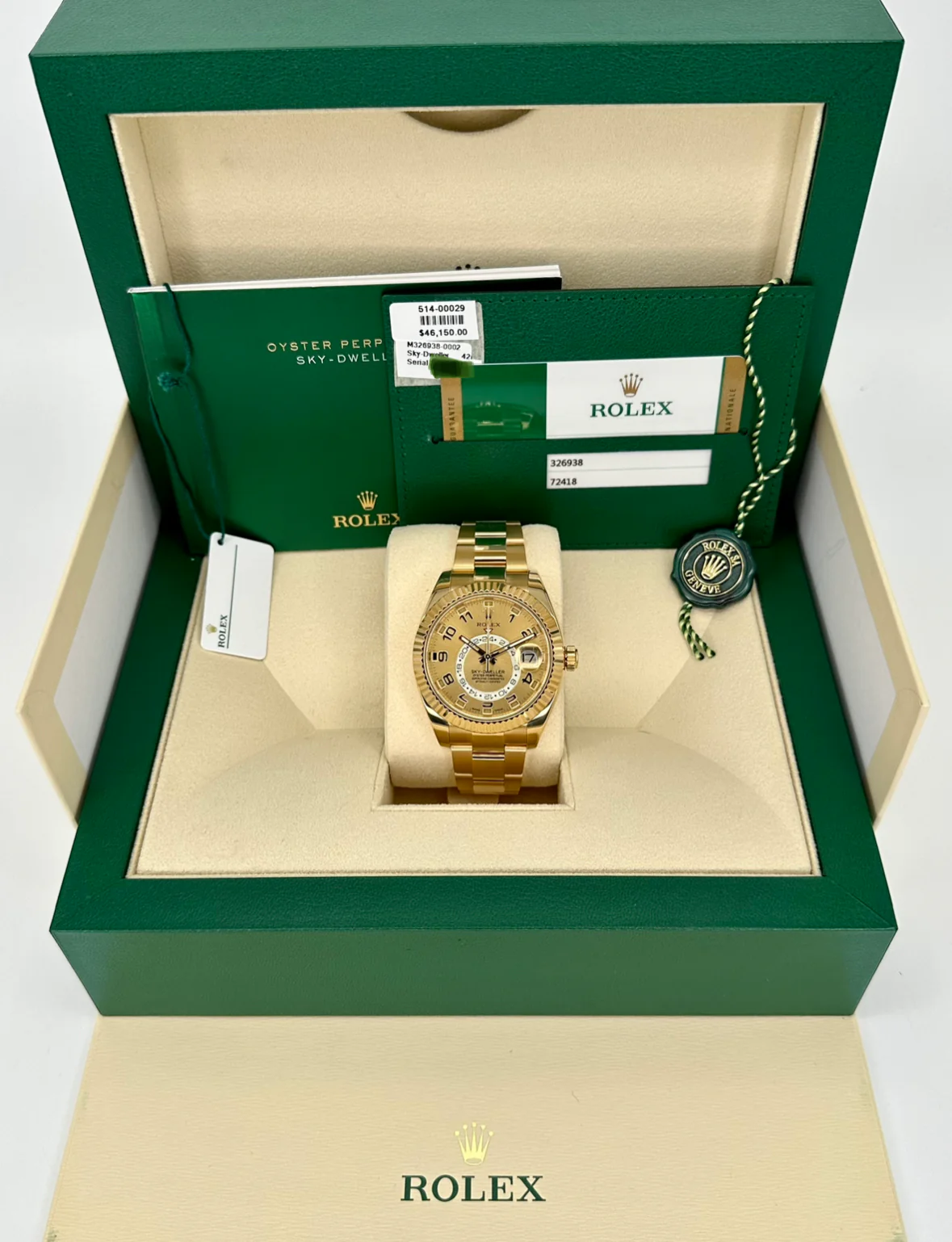 2017 Rolex Sky-Dweller 42mm 326938 Yellow Gold Oyster Champagne Dial - Image 11