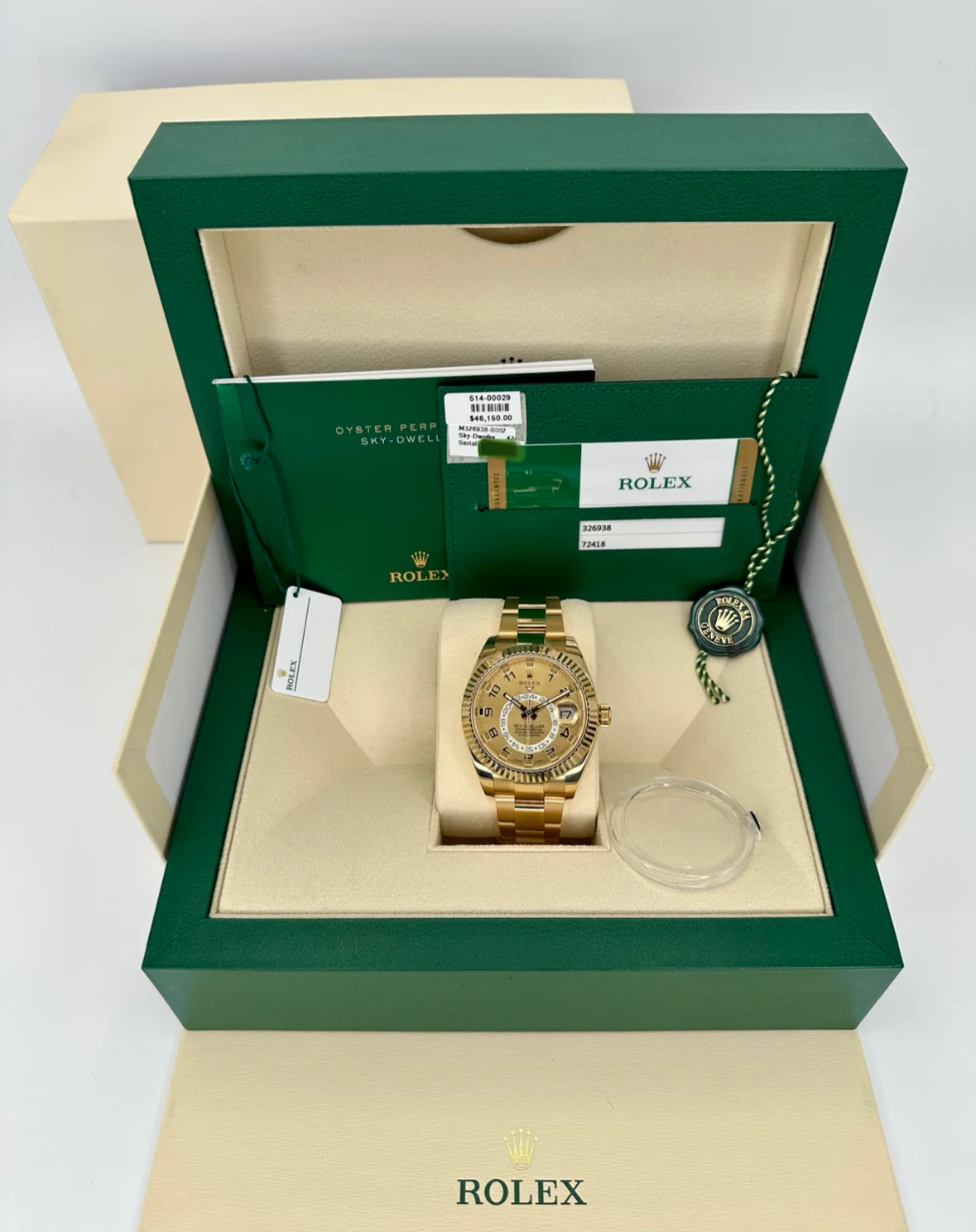 2017 Rolex Sky-Dweller 42mm 326938 Yellow Gold Oyster Champagne Dial - Image 12