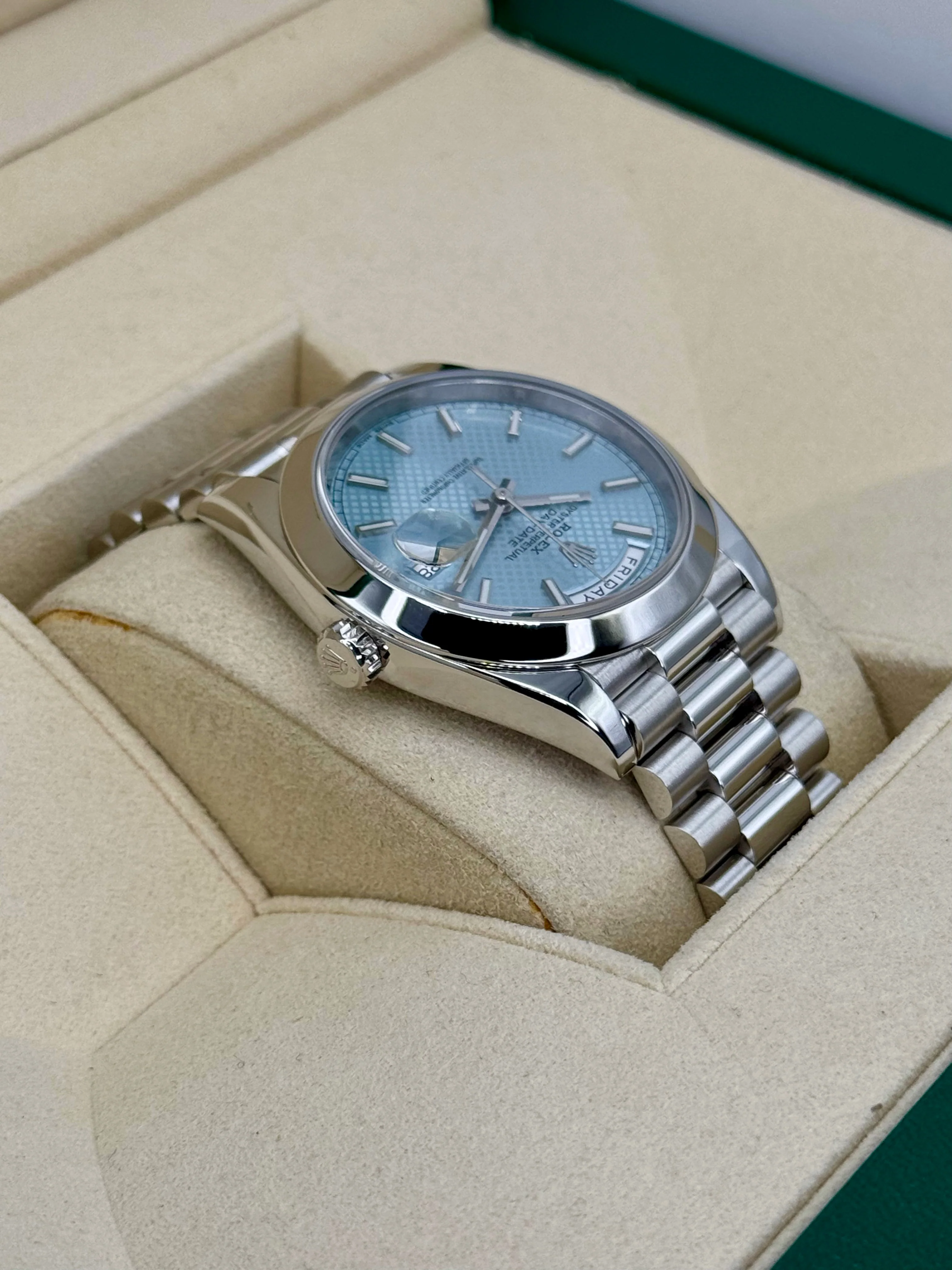 2018 Rolex Day-Date 40mm 228206 Platinum Blue Motif Dial - Image 8