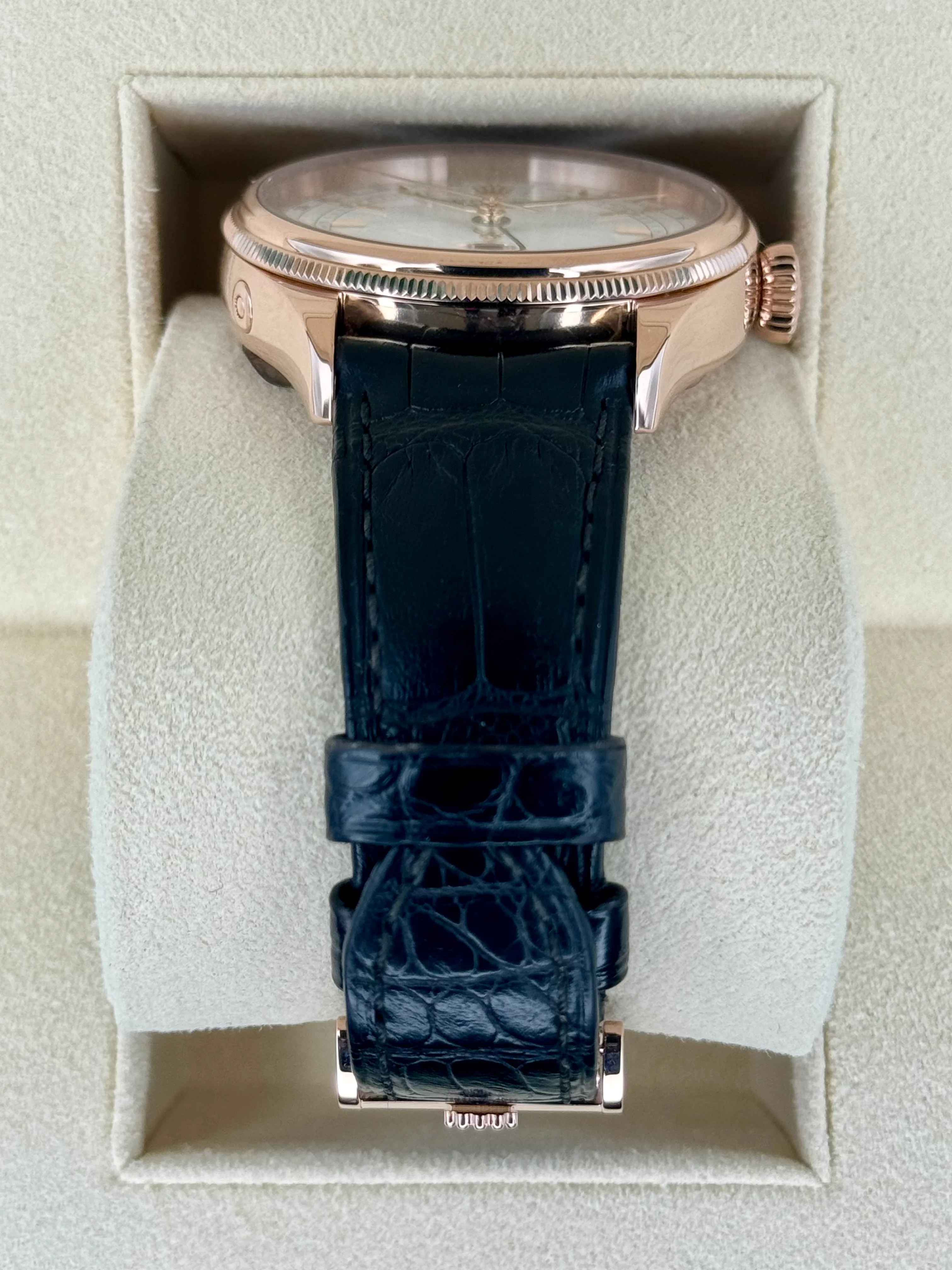 2018 Rolex Cellini Moonphase 39mm 50535 Rose Gold White Dial - Image 3