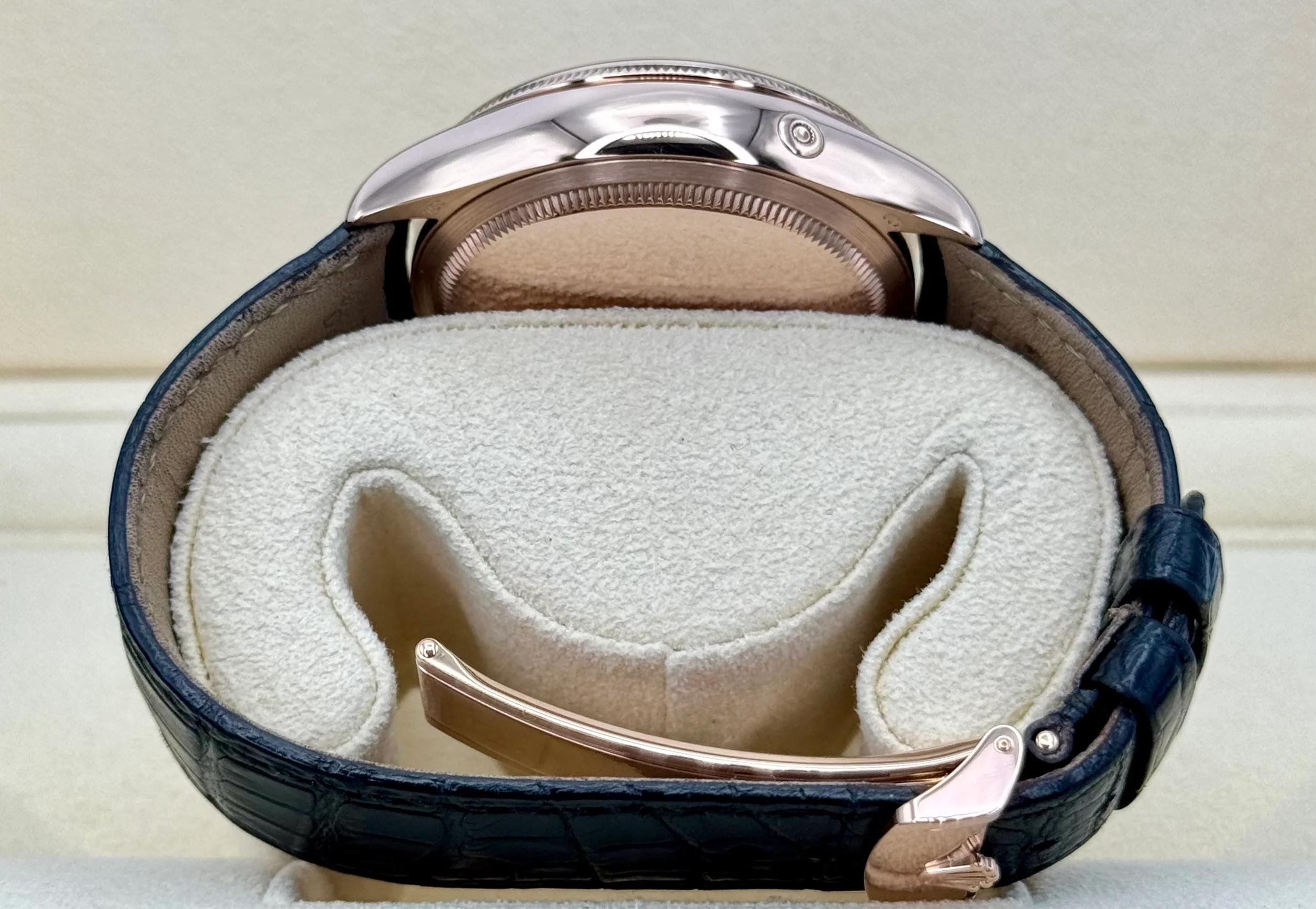 2018 Rolex Cellini Moonphase 39mm 50535 Rose Gold White Dial - Image 10