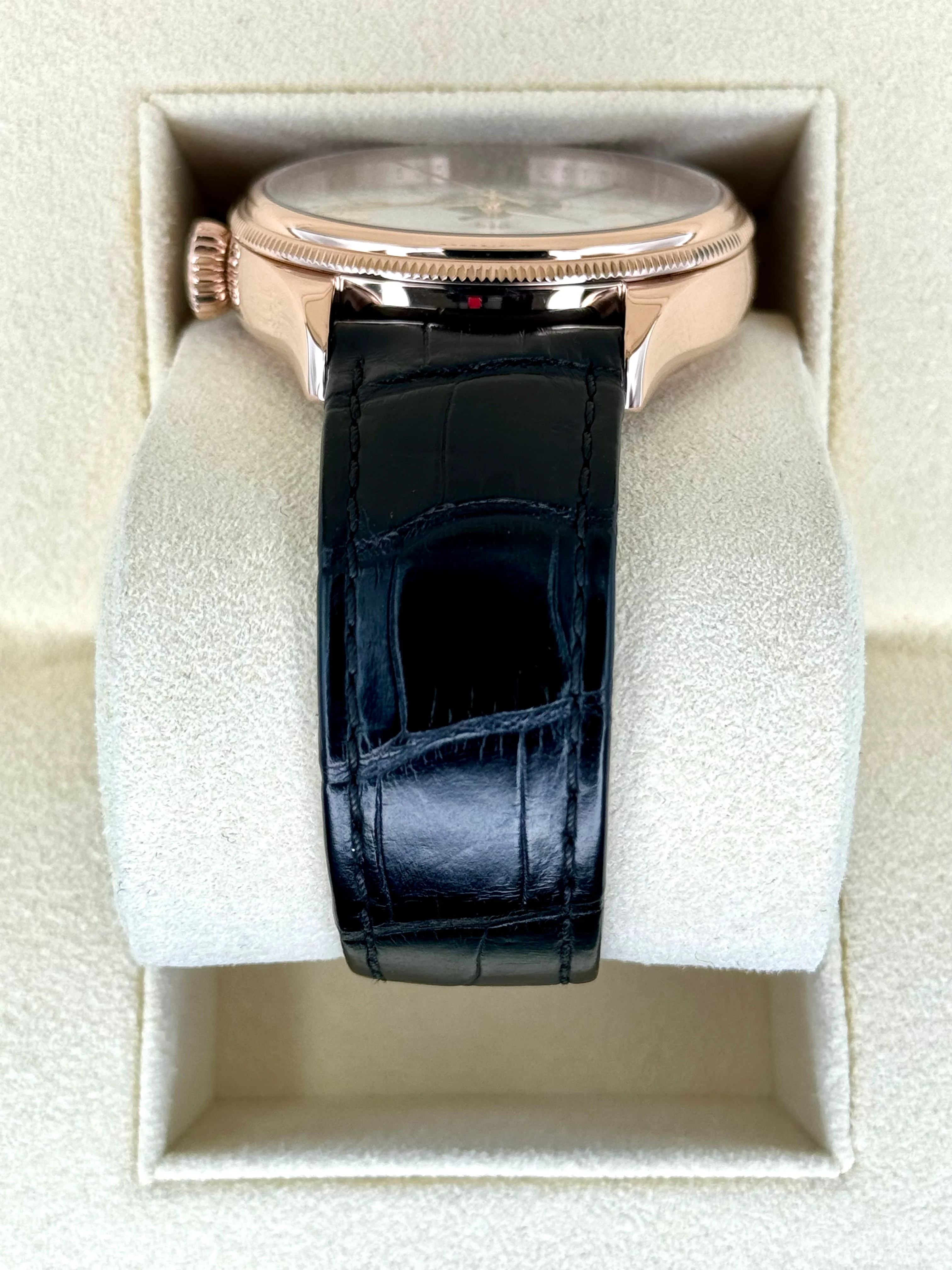 2018 Rolex Cellini Moonphase 39mm 50535 Rose Gold White Dial - Image 4