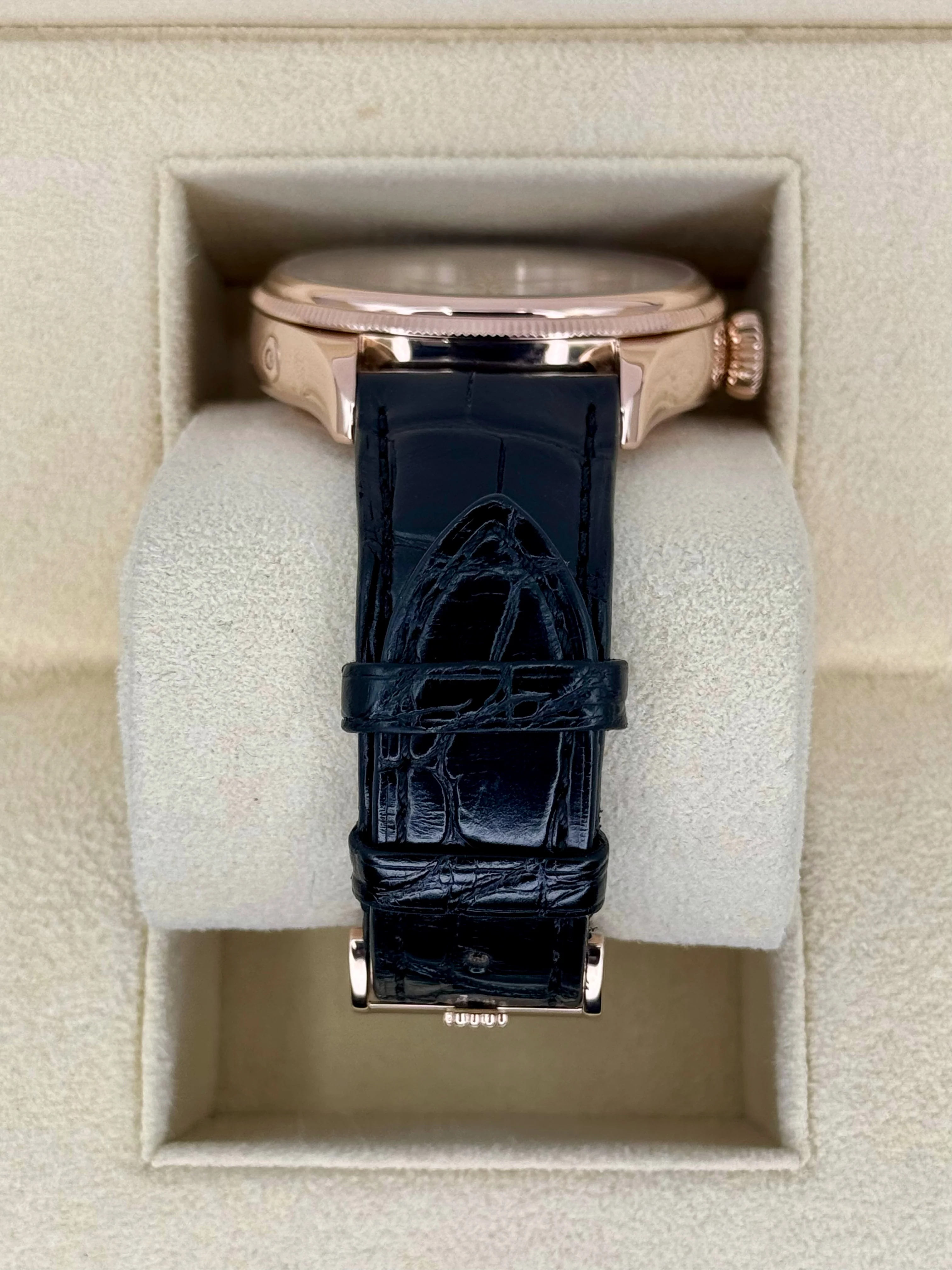 2018 Rolex Cellini Moonphase 39mm 50535 Rose Gold White Dial - Image 3