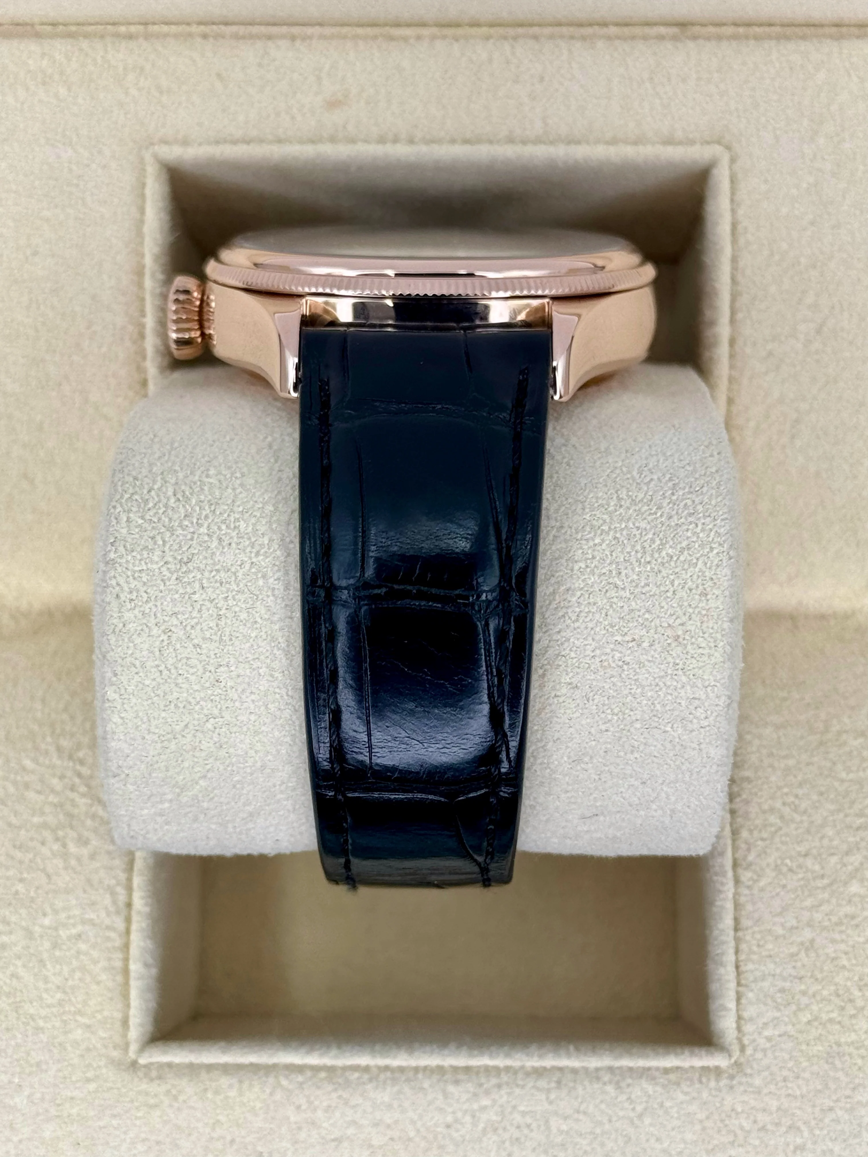 2018 Rolex Cellini Moonphase 39mm 50535 Rose Gold White Dial - Image 4
