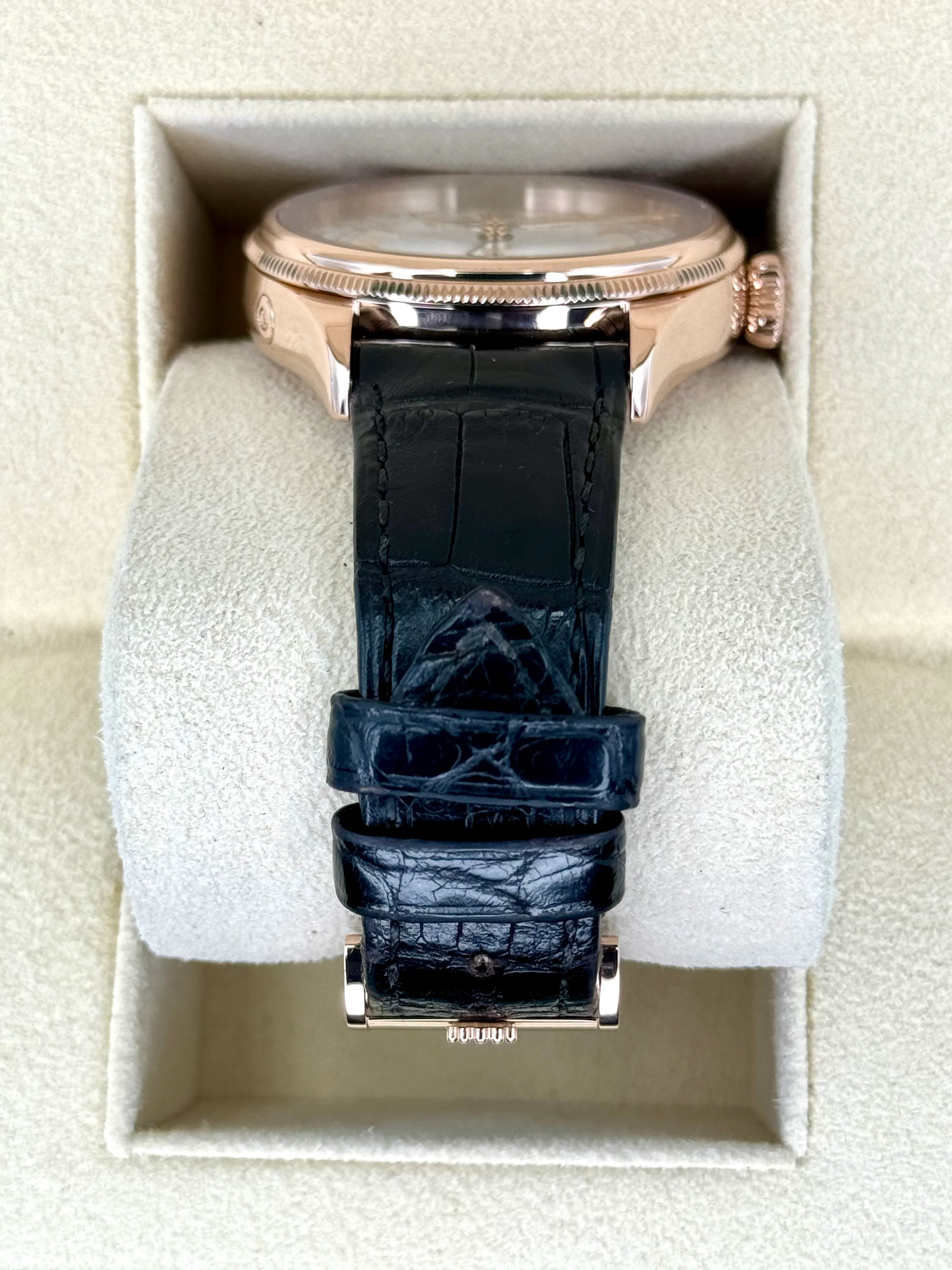 2018 Rolex Cellini Moonphase 39mm 50535 Rose Gold White Dial - Image 3