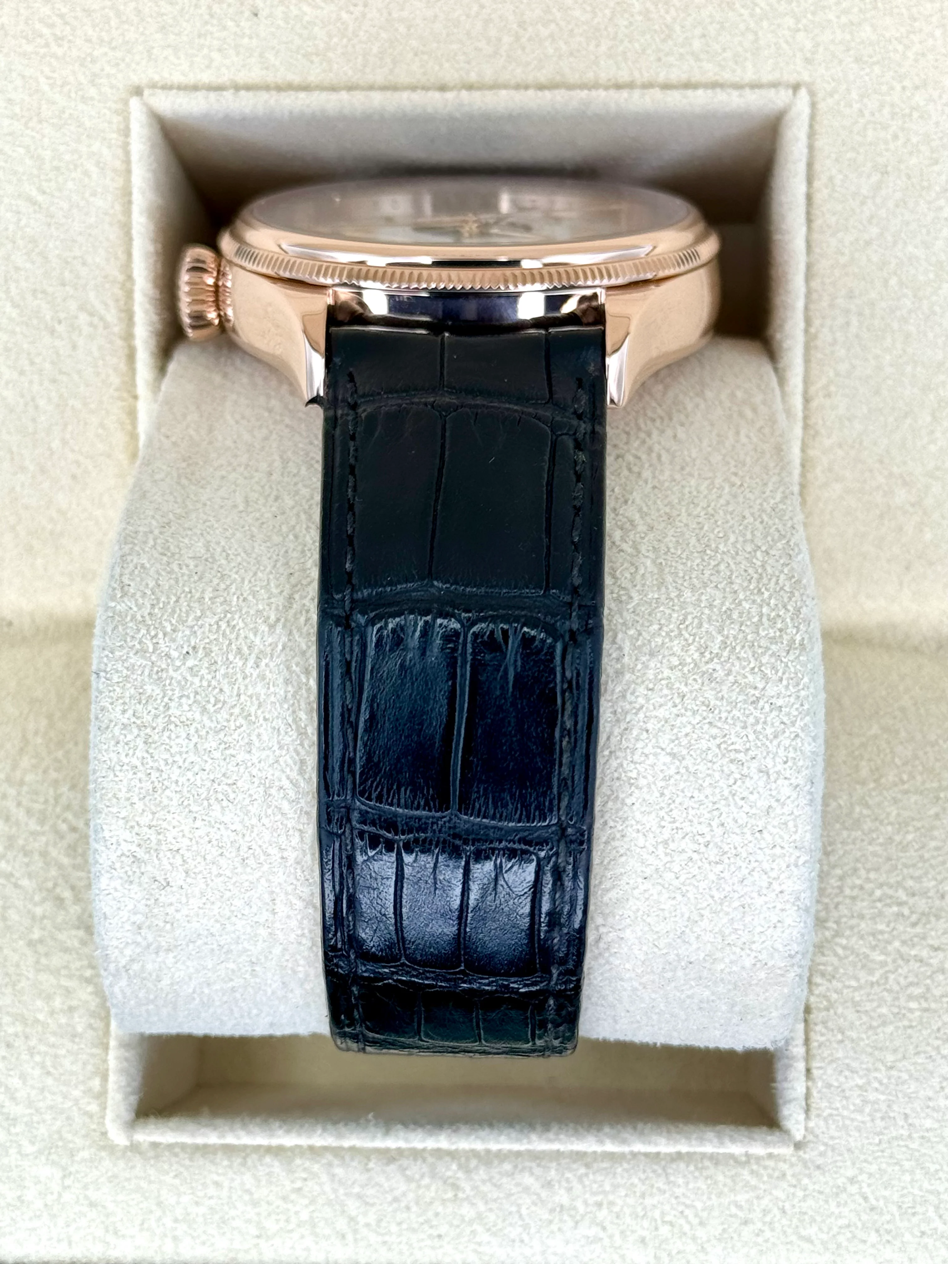 2018 Rolex Cellini Moonphase 39mm 50535 Rose Gold White Dial - Image 4