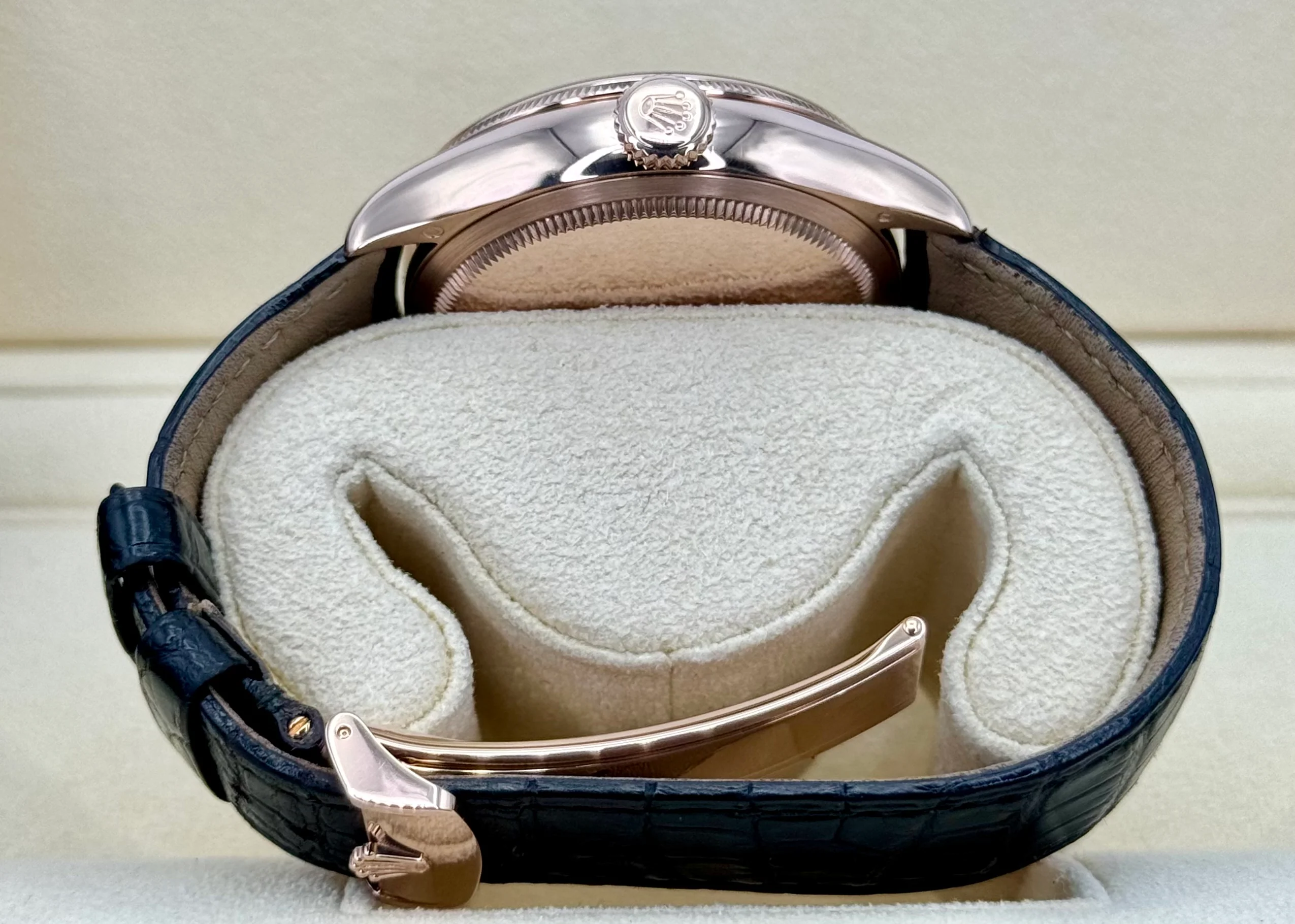 2018 Rolex Cellini Moonphase 39mm 50535 Rose Gold White Dial - Image 9