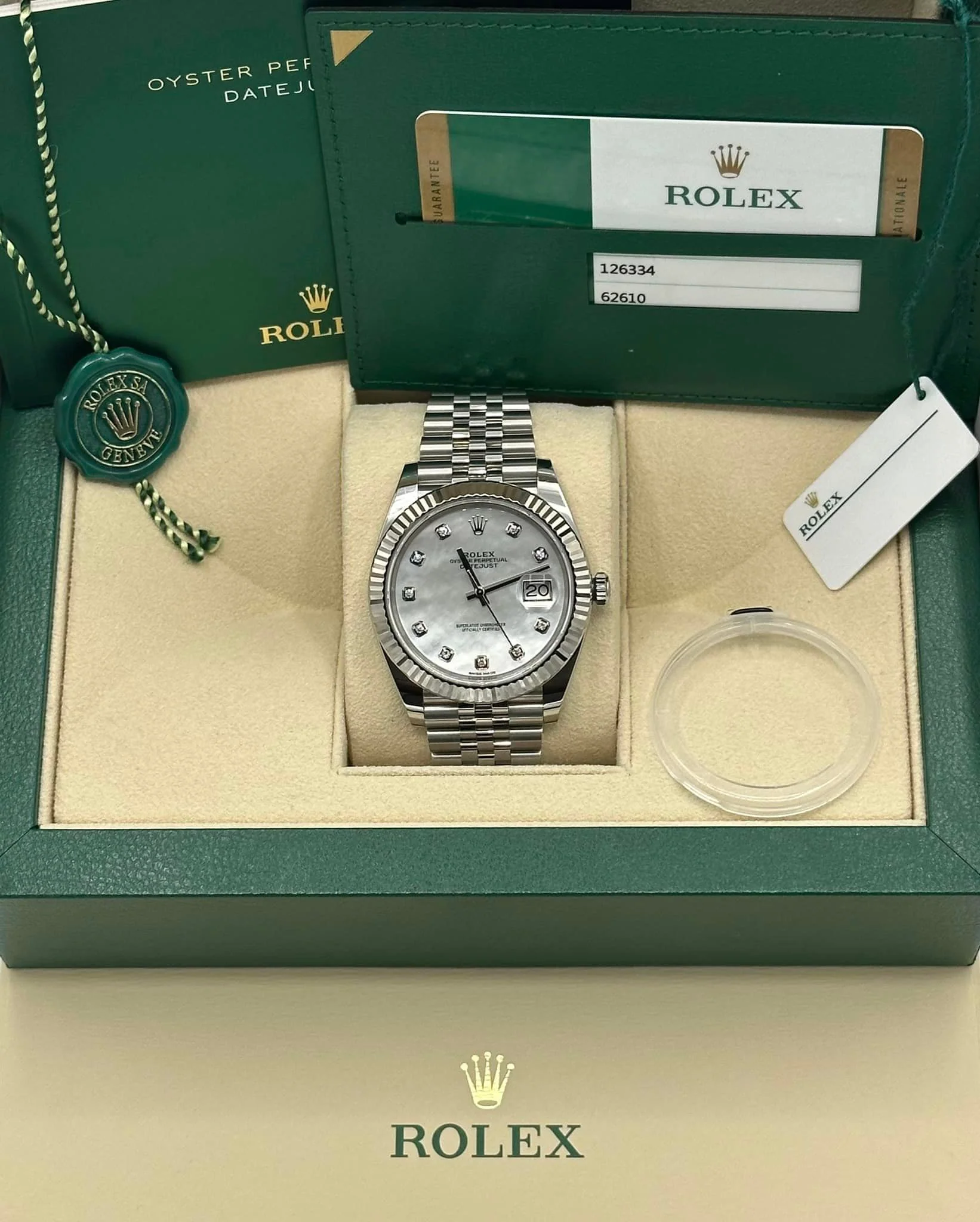 2018 Rolex Datejust 41mm 126334 White MOP Diamond Dial - Image 11