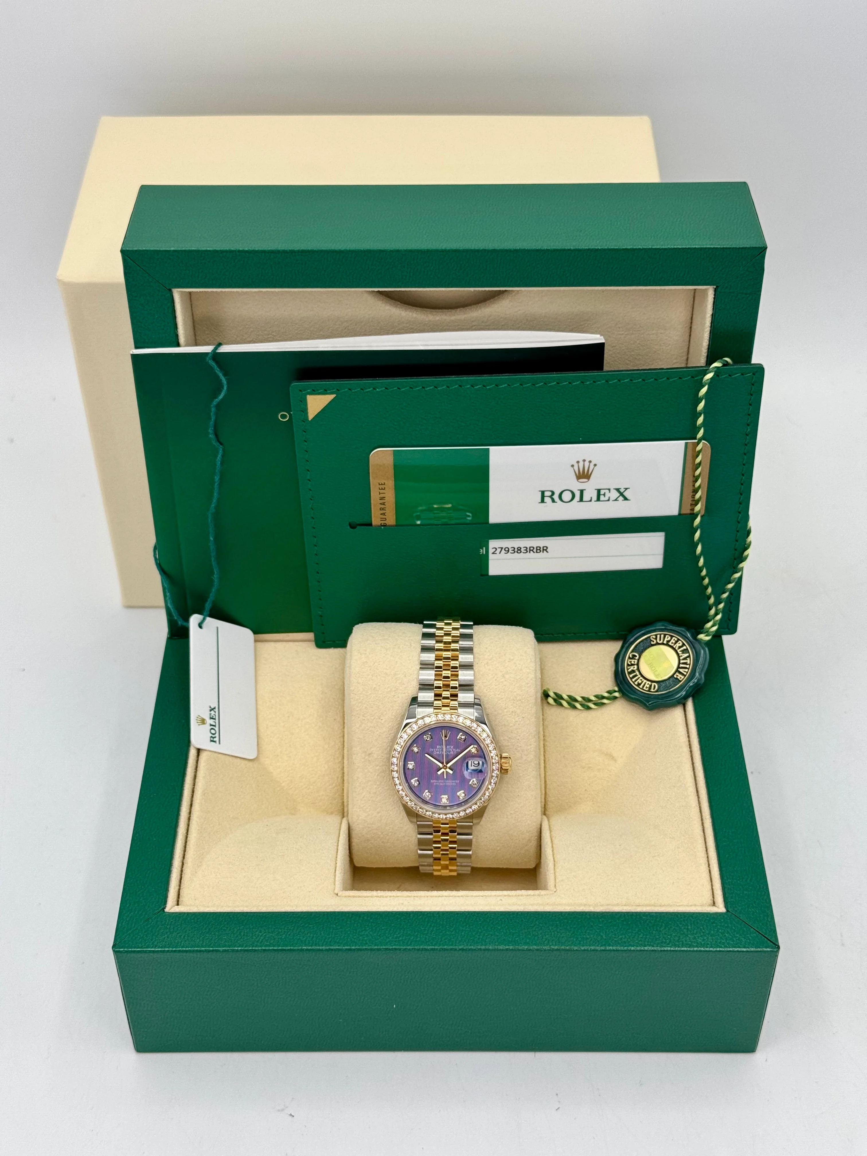 2018 Lady-Datejust 28mm 279383RBR Lavender Stripe Motif Diamond Dial - Image 10