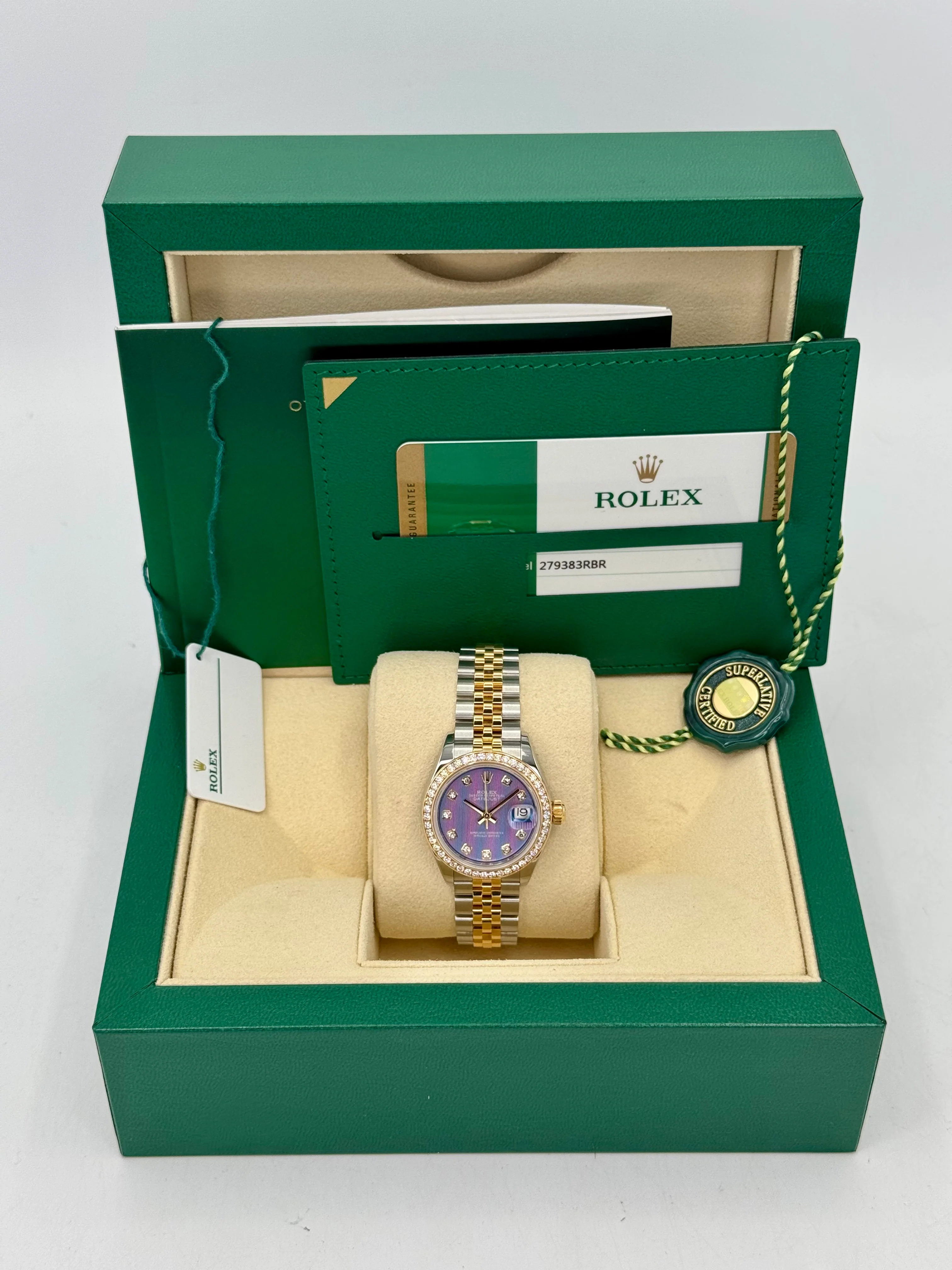 2018 Lady-Datejust 28mm 279383RBR Lavender Stripe Motif Diamond Dial - Image 9
