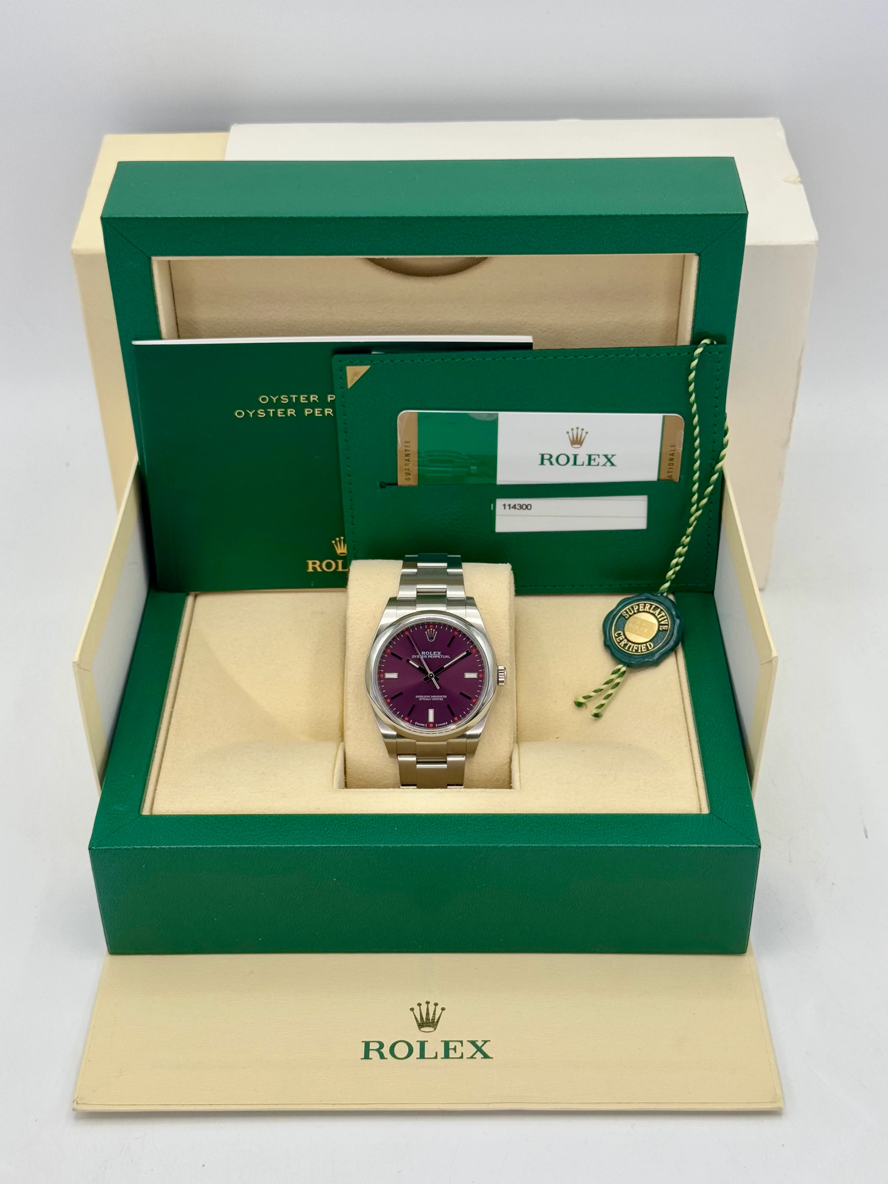2018 Rolex Oyster Perpetual 39mm 114300 Grape Dial - Image 10