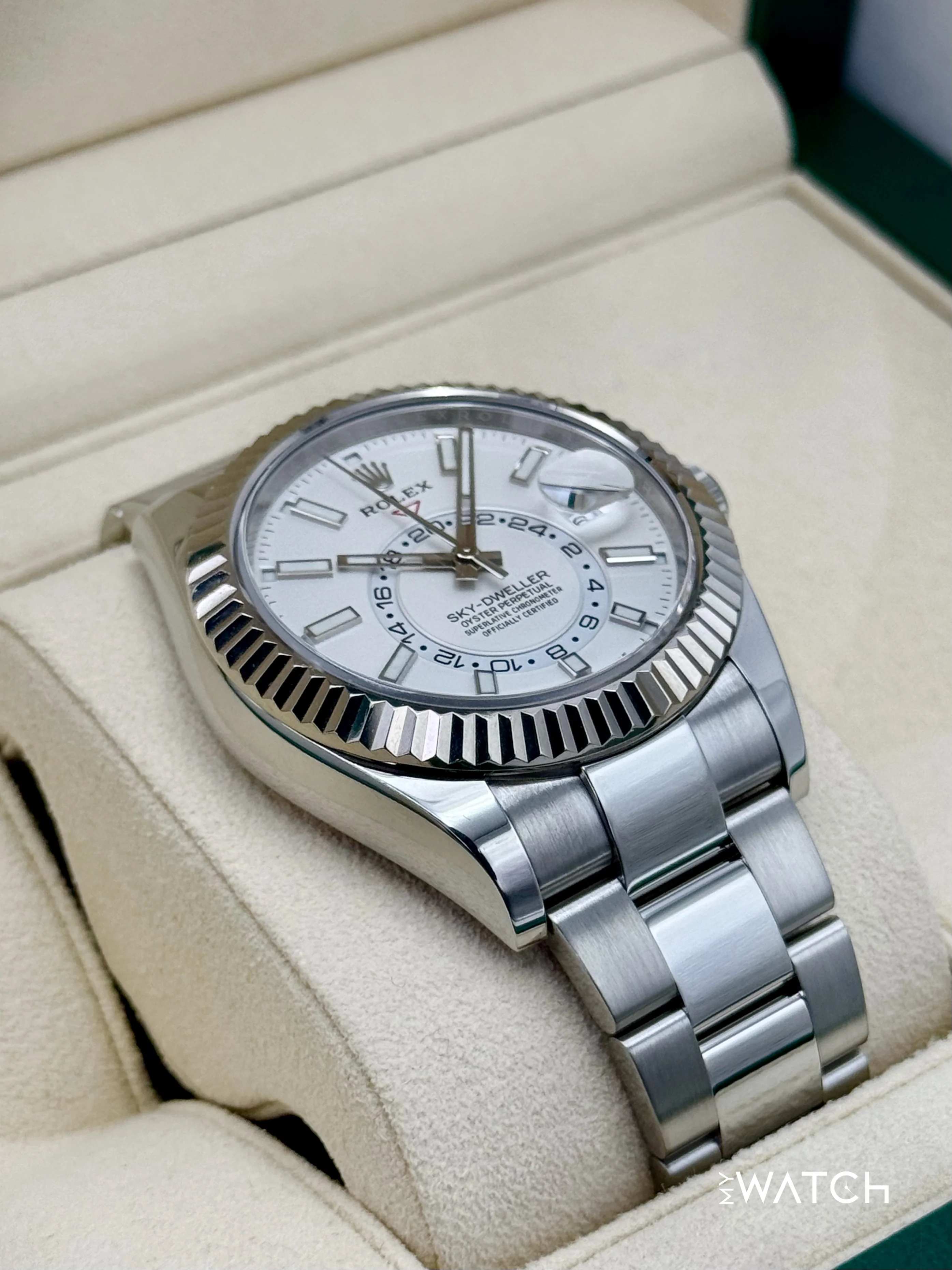 2018 Rolex Sky-Dweller 42mm 326934 Stainless Steel Oyster White Dial - Image 6
