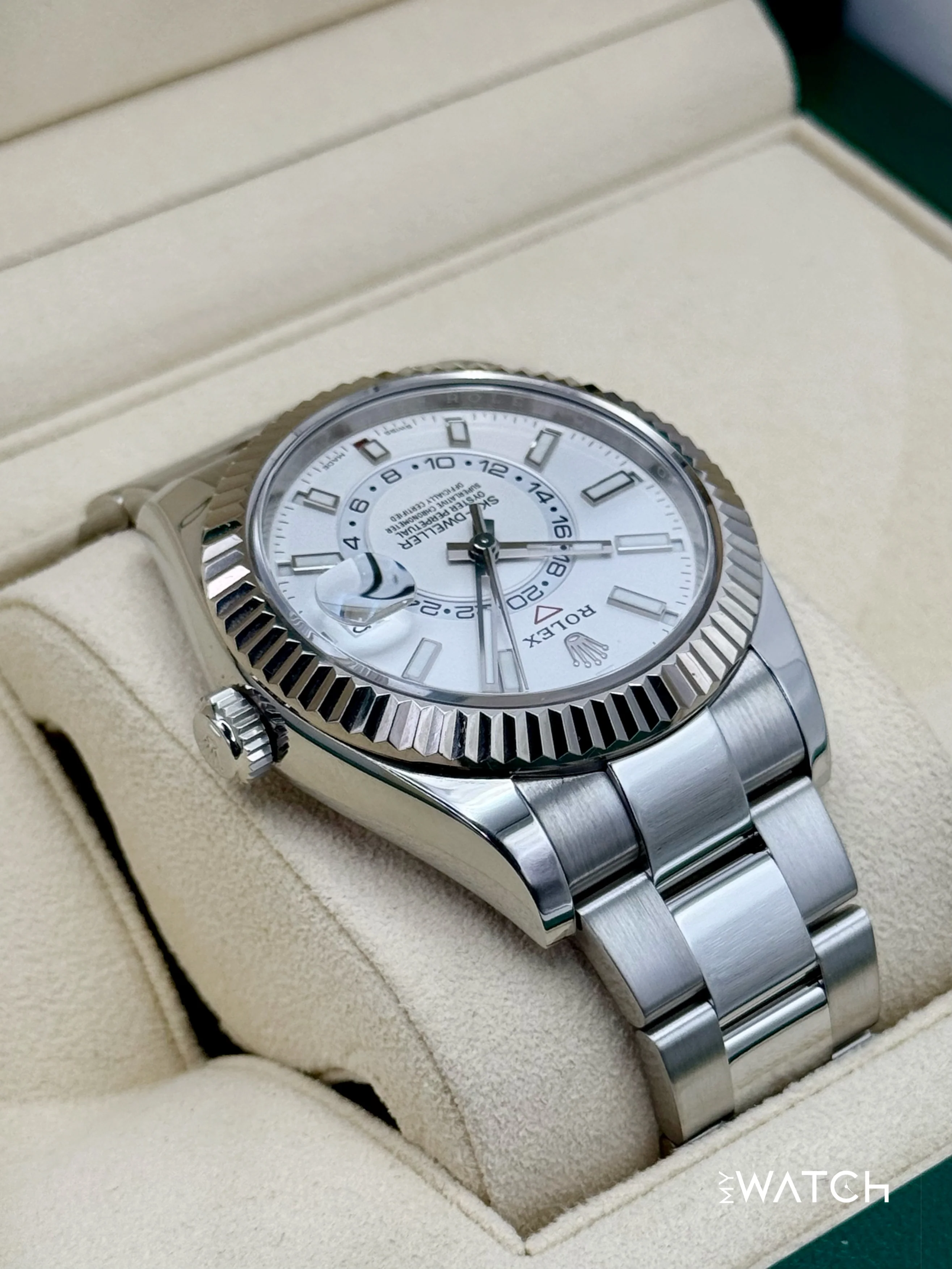 2018 Rolex Sky-Dweller 42mm 326934 Stainless Steel Oyster White Dial - Image 8