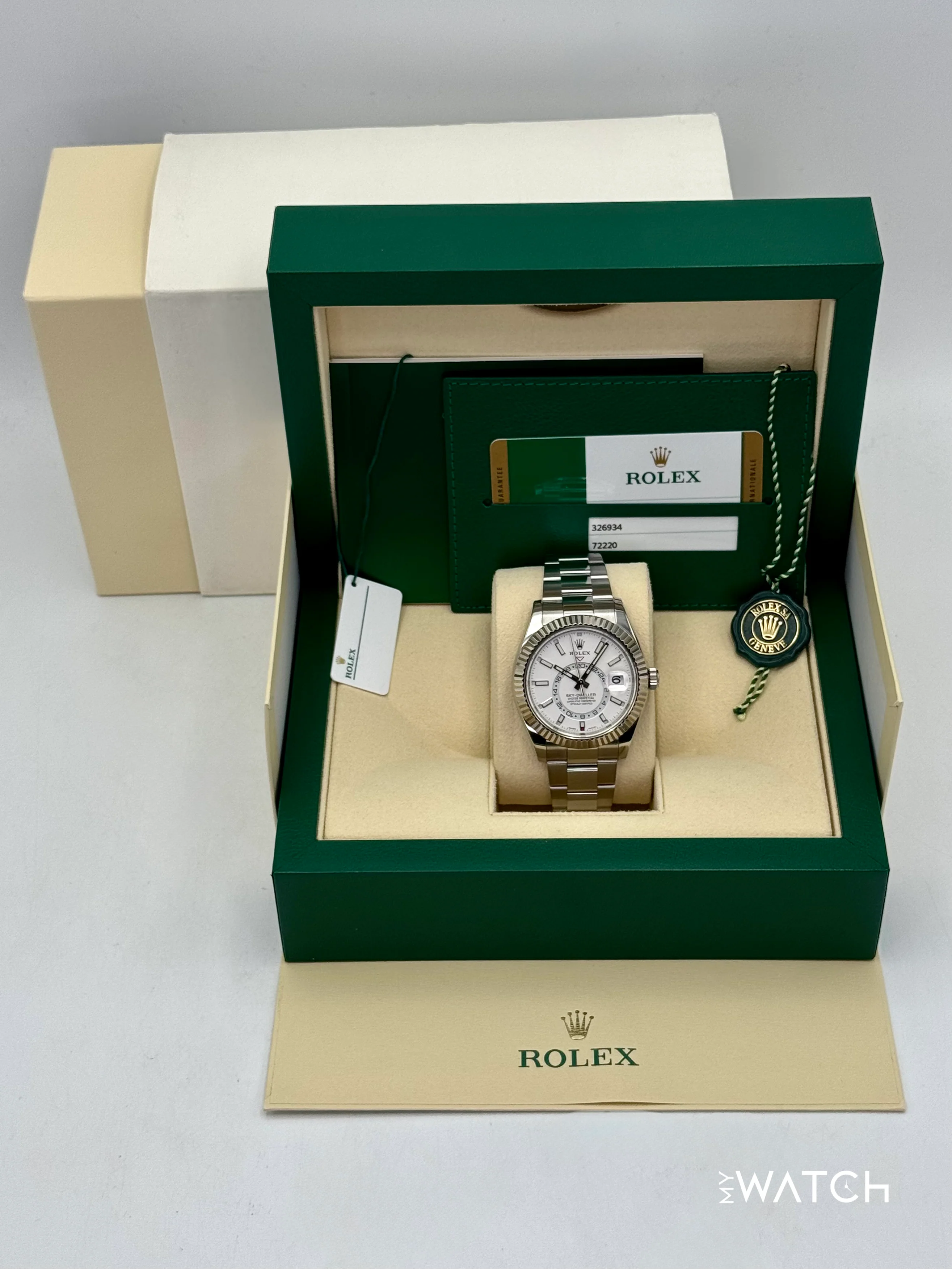 2018 Rolex Sky-Dweller 42mm 326934 Stainless Steel Oyster White Dial - Image 9