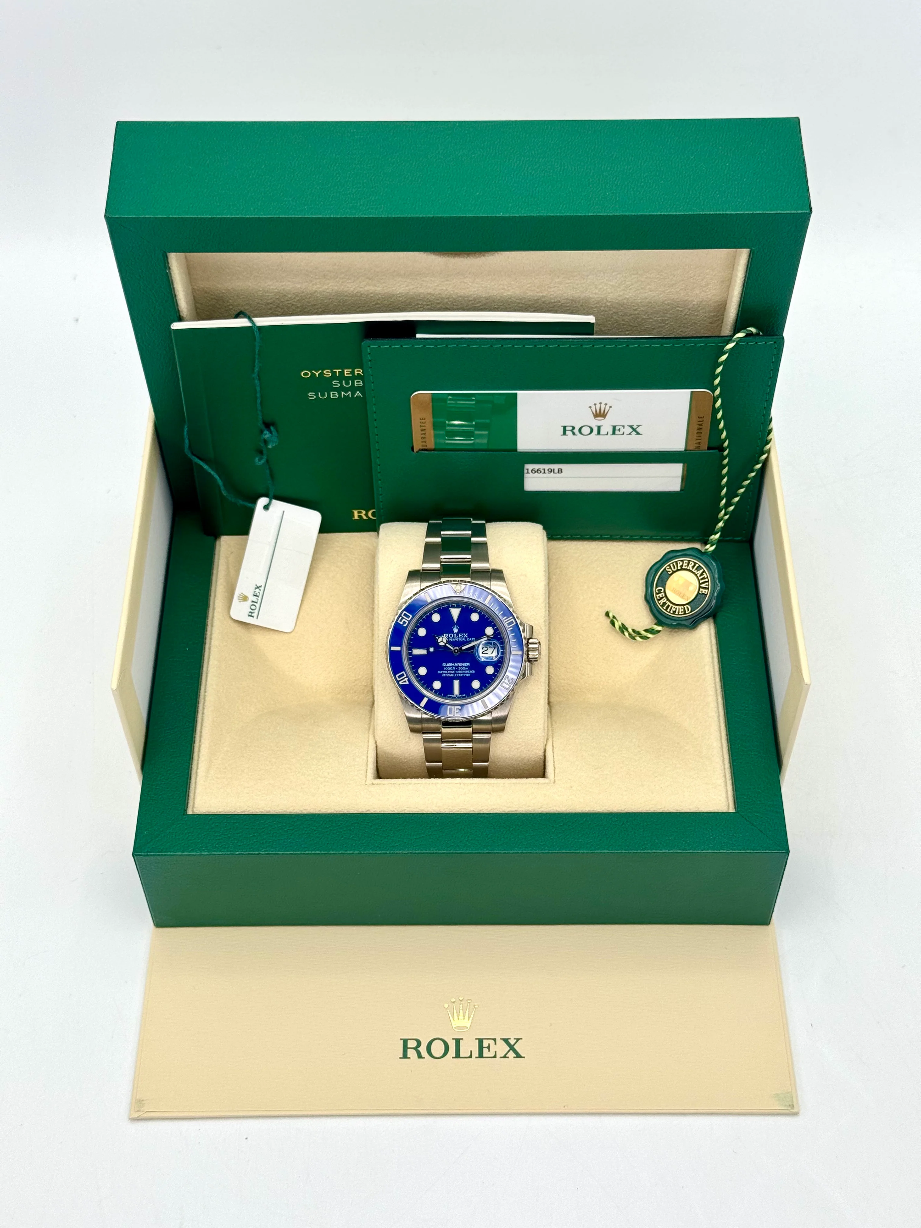 2018 Rolex Submariner "Smurf" 40mm 116619LB White Gold Blue Dial - Image 11