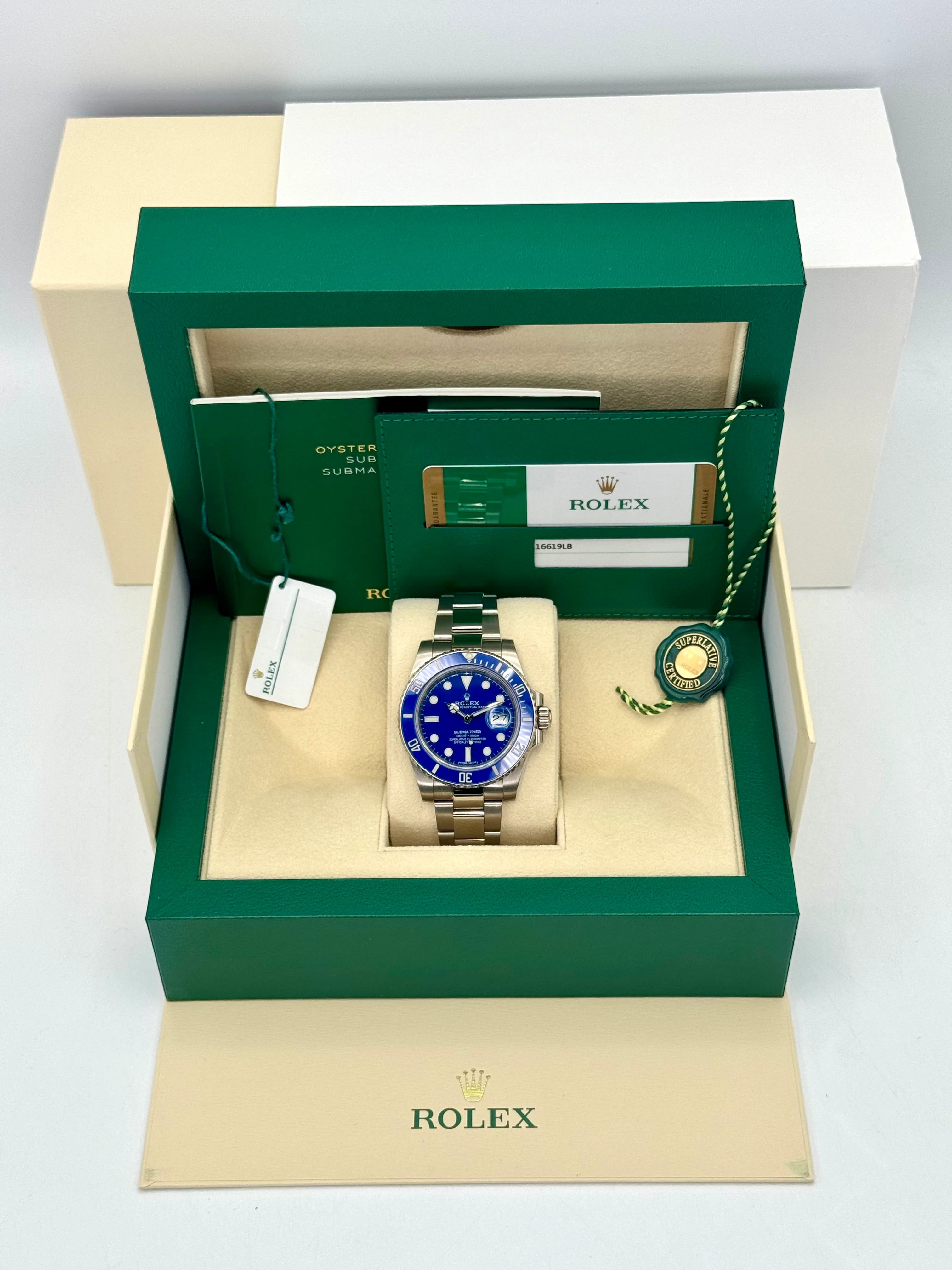 2018 Rolex Submariner "Smurf" 40mm 116619LB White Gold Blue Dial - Image 12