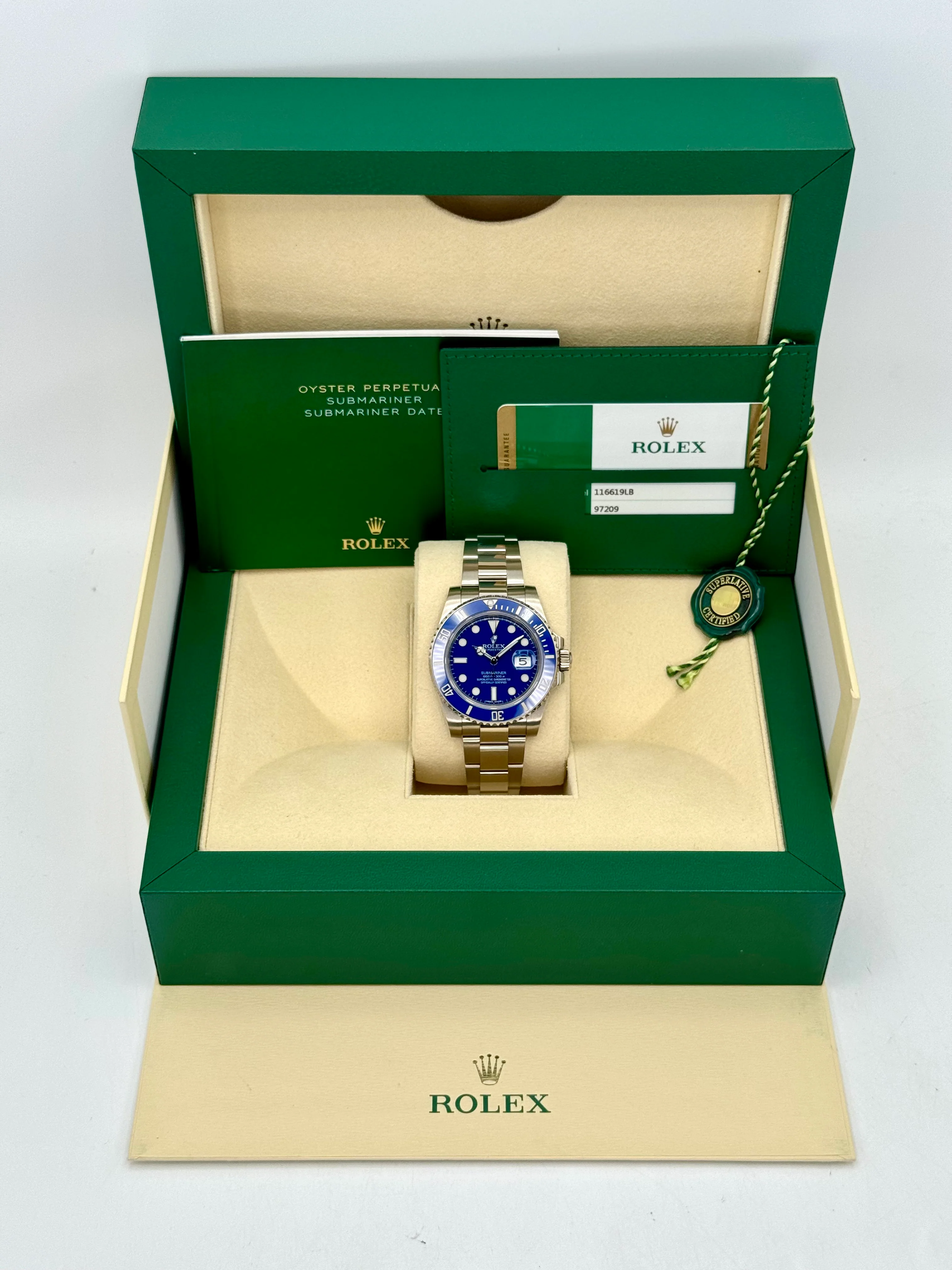 2018 Rolex Submariner "Smurf" 40mm 116619LB White Gold Blue Dial - Image 11