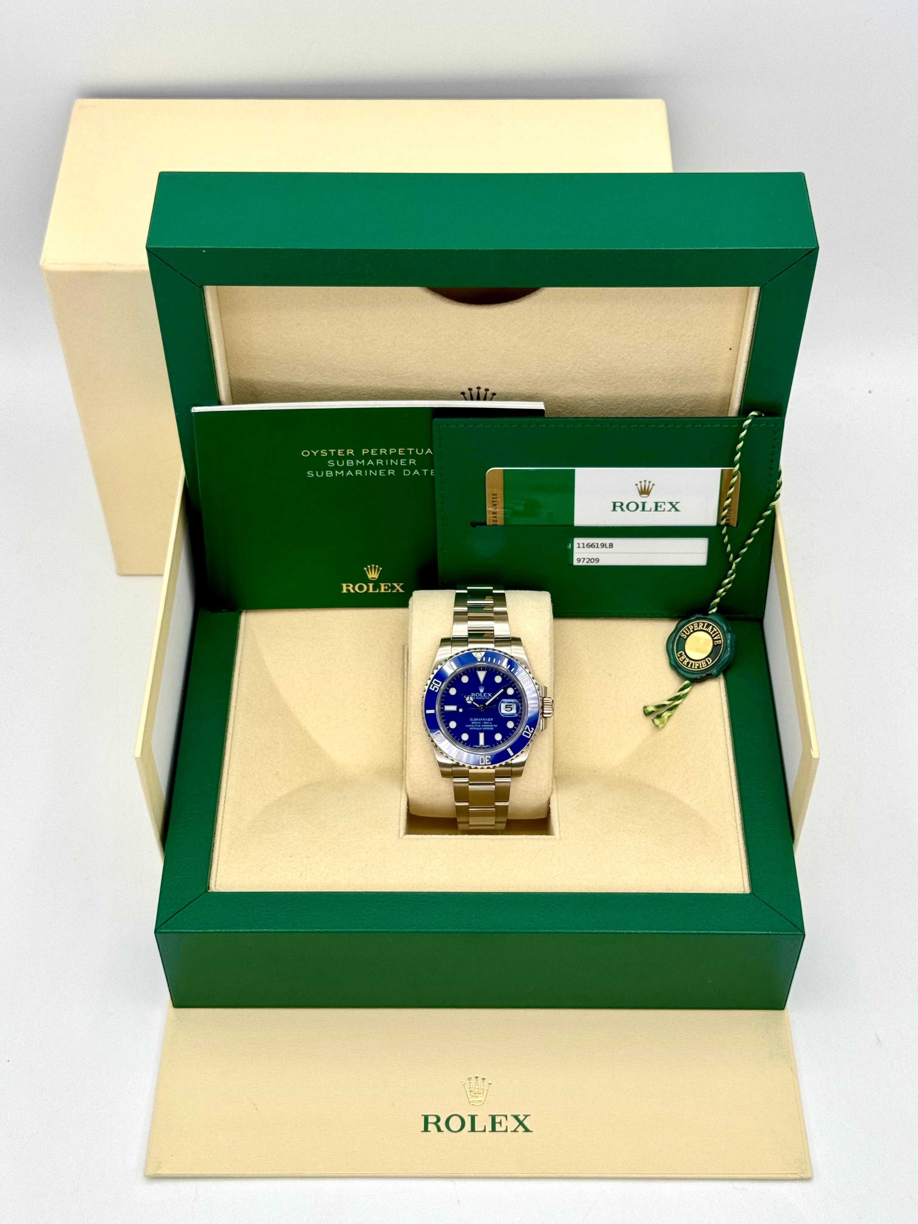 2018 Rolex Submariner "Smurf" 40mm 116619LB White Gold Blue Dial - Image 12