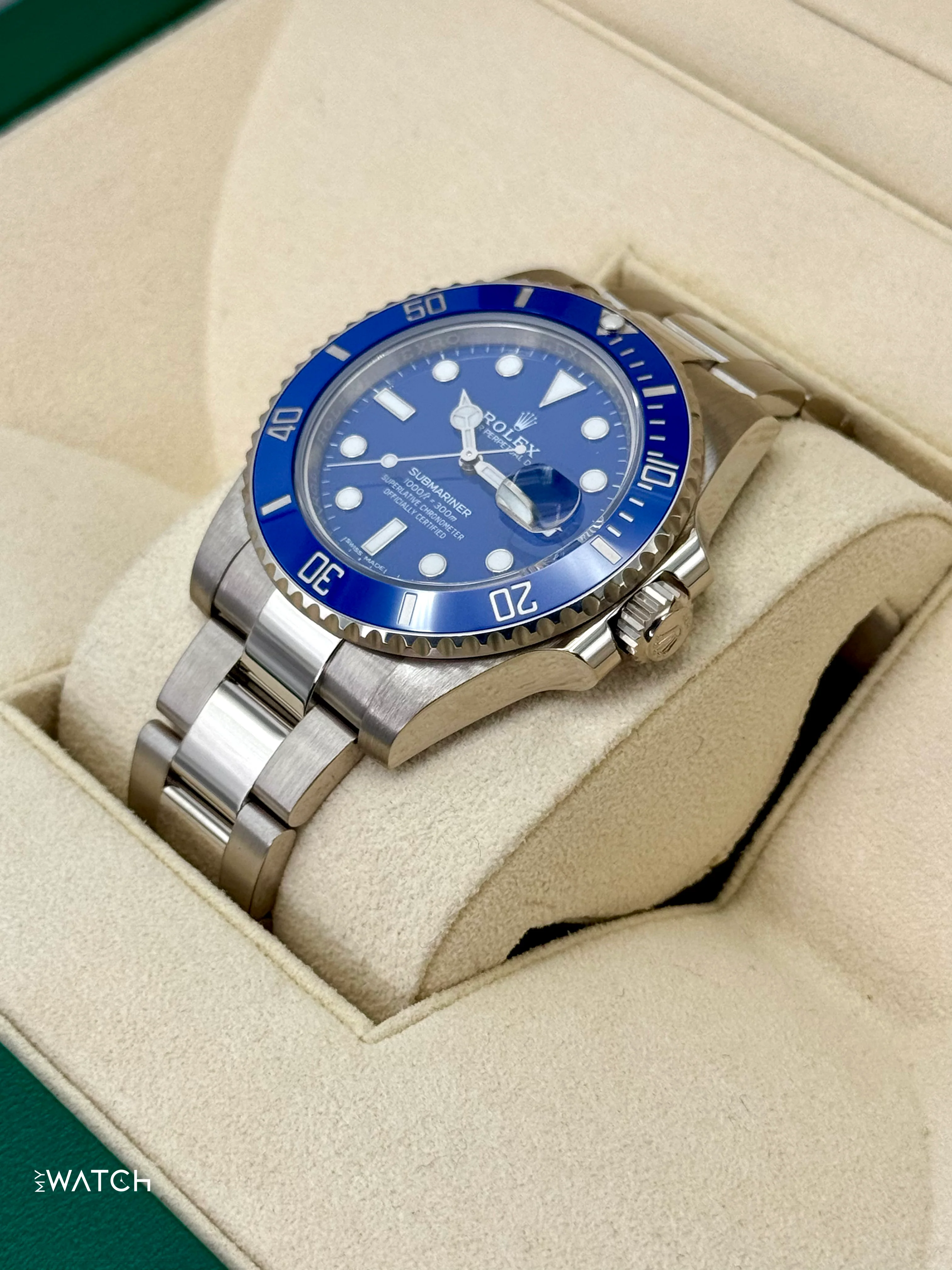 2018 Rolex Submariner "Smurf" 40mm 116619LB White Gold Blue Dial - Image 5