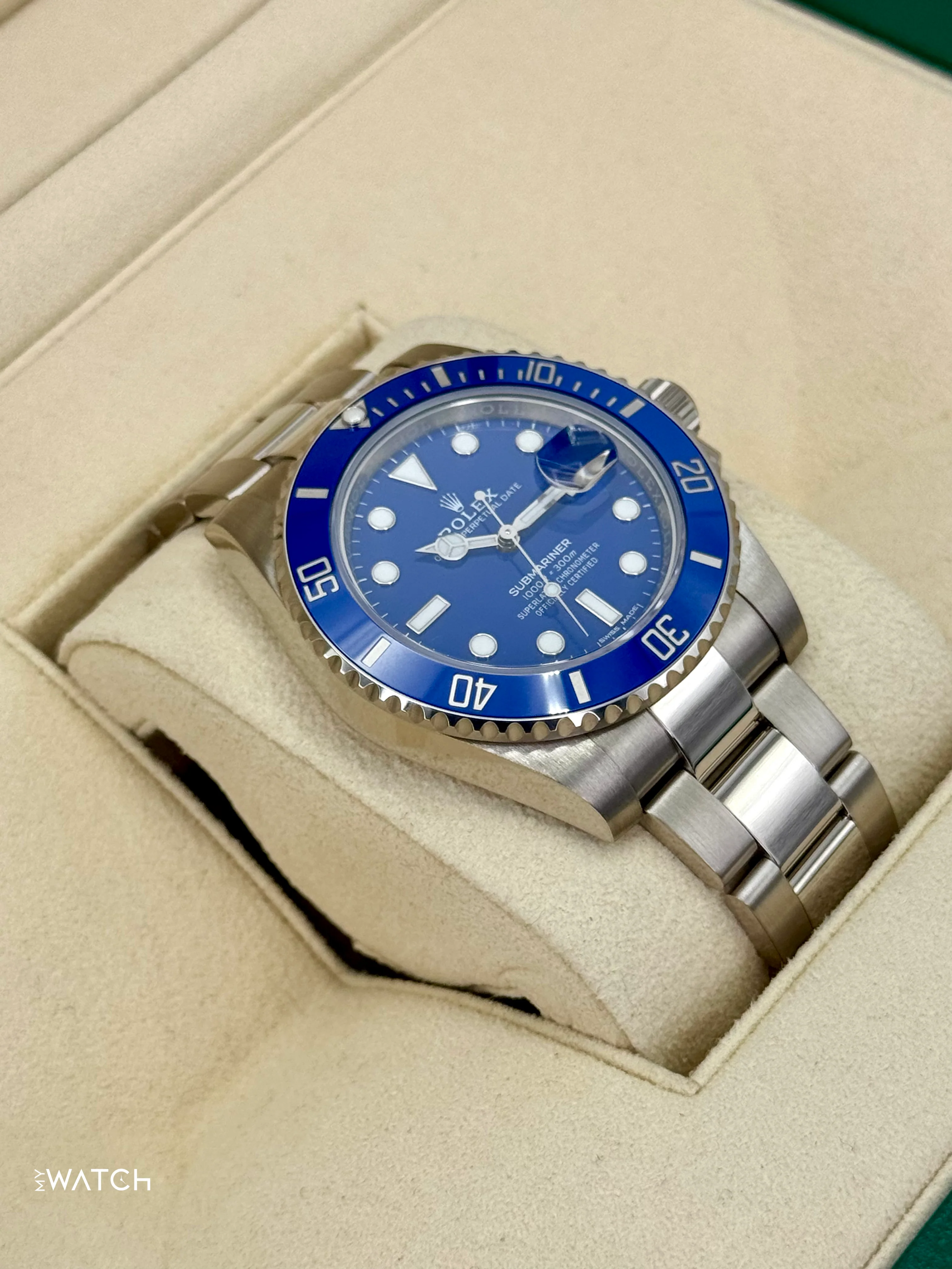 2018 Rolex Submariner "Smurf" 40mm 116619LB White Gold Blue Dial - Image 6