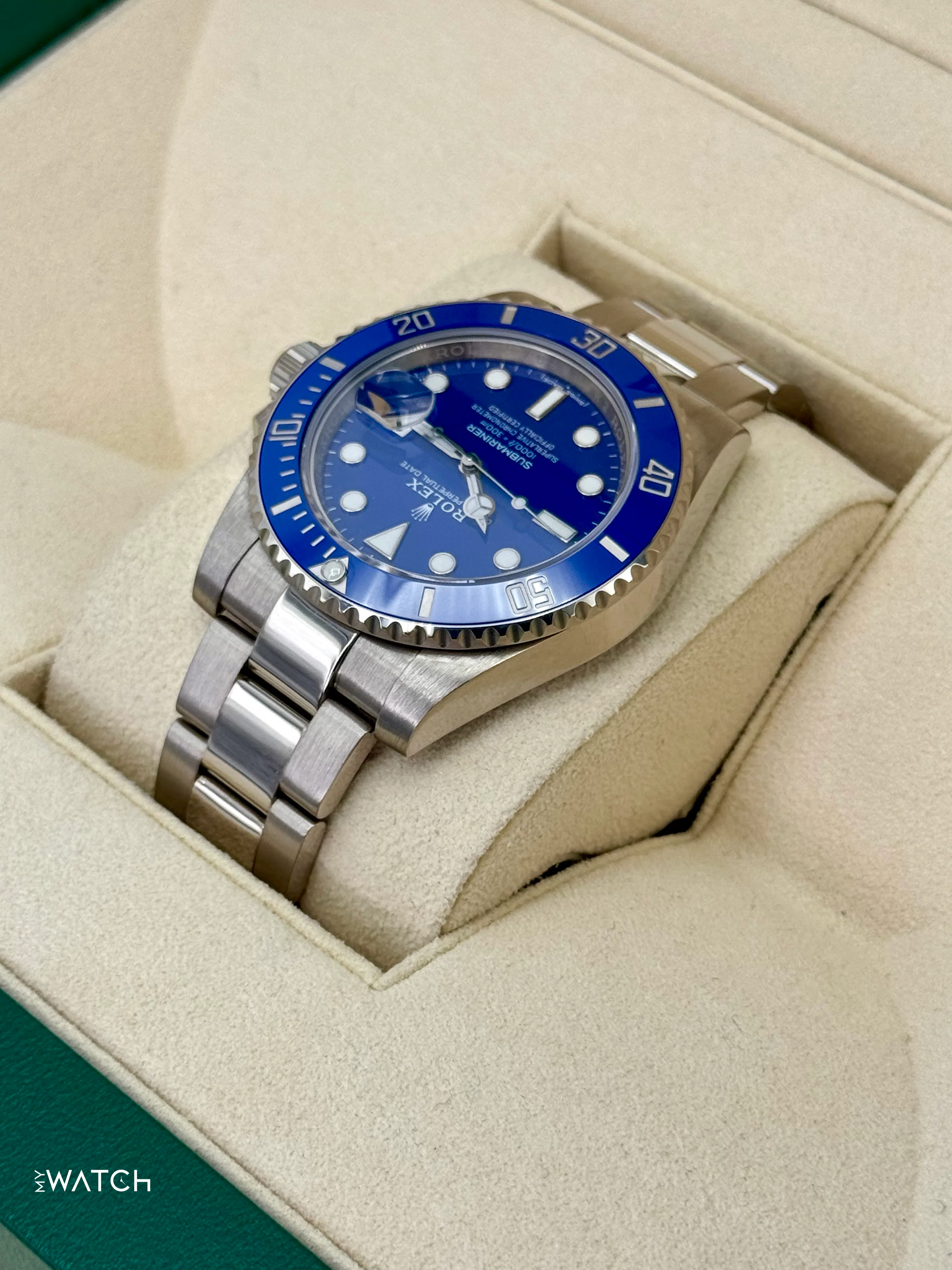 2018 Rolex Submariner "Smurf" 40mm 116619LB White Gold Blue Dial - Image 7