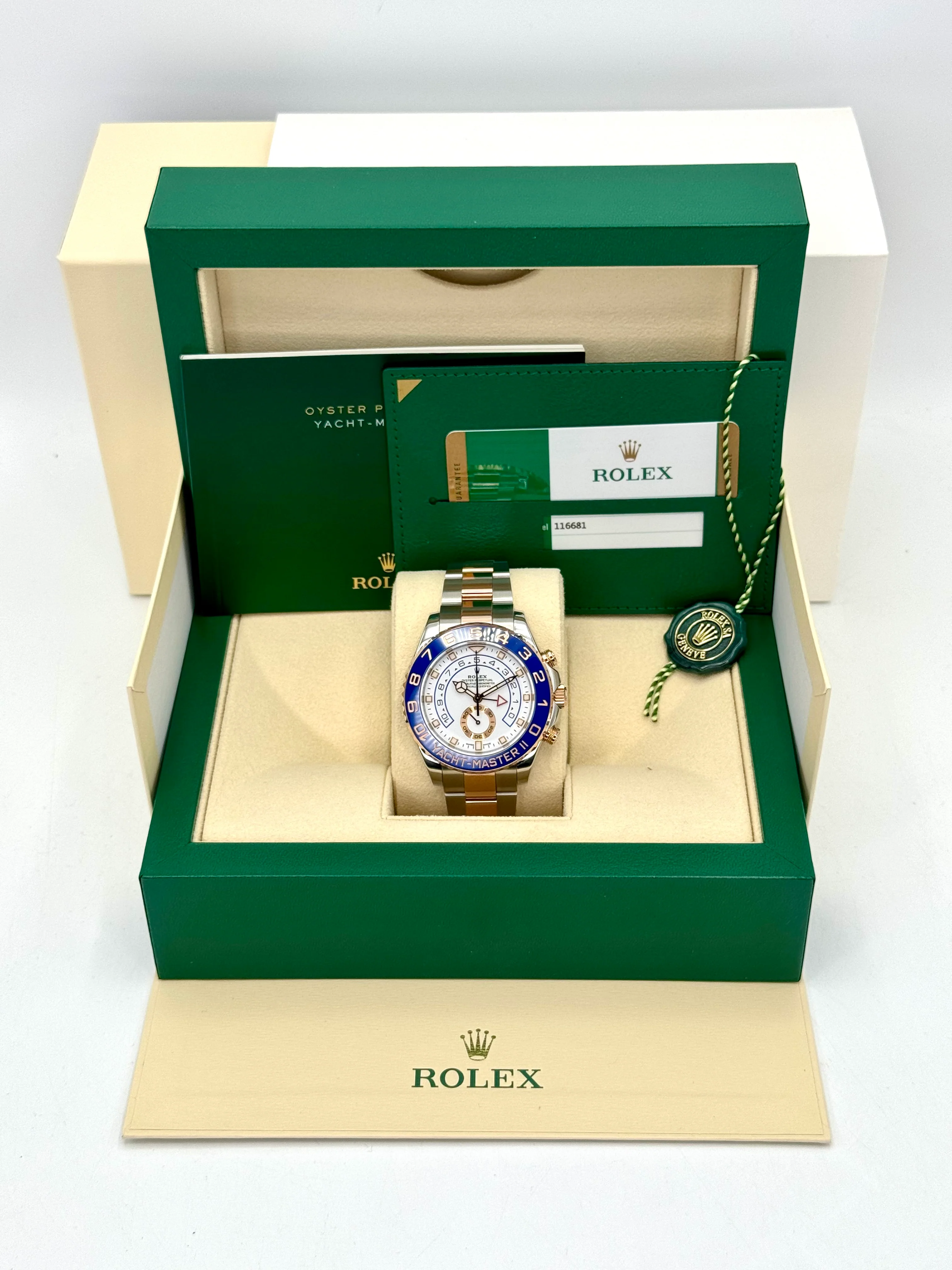 2018 Rolex Yacht-Master II 44mm 116681 Two-Tone White Dial - Image 12
