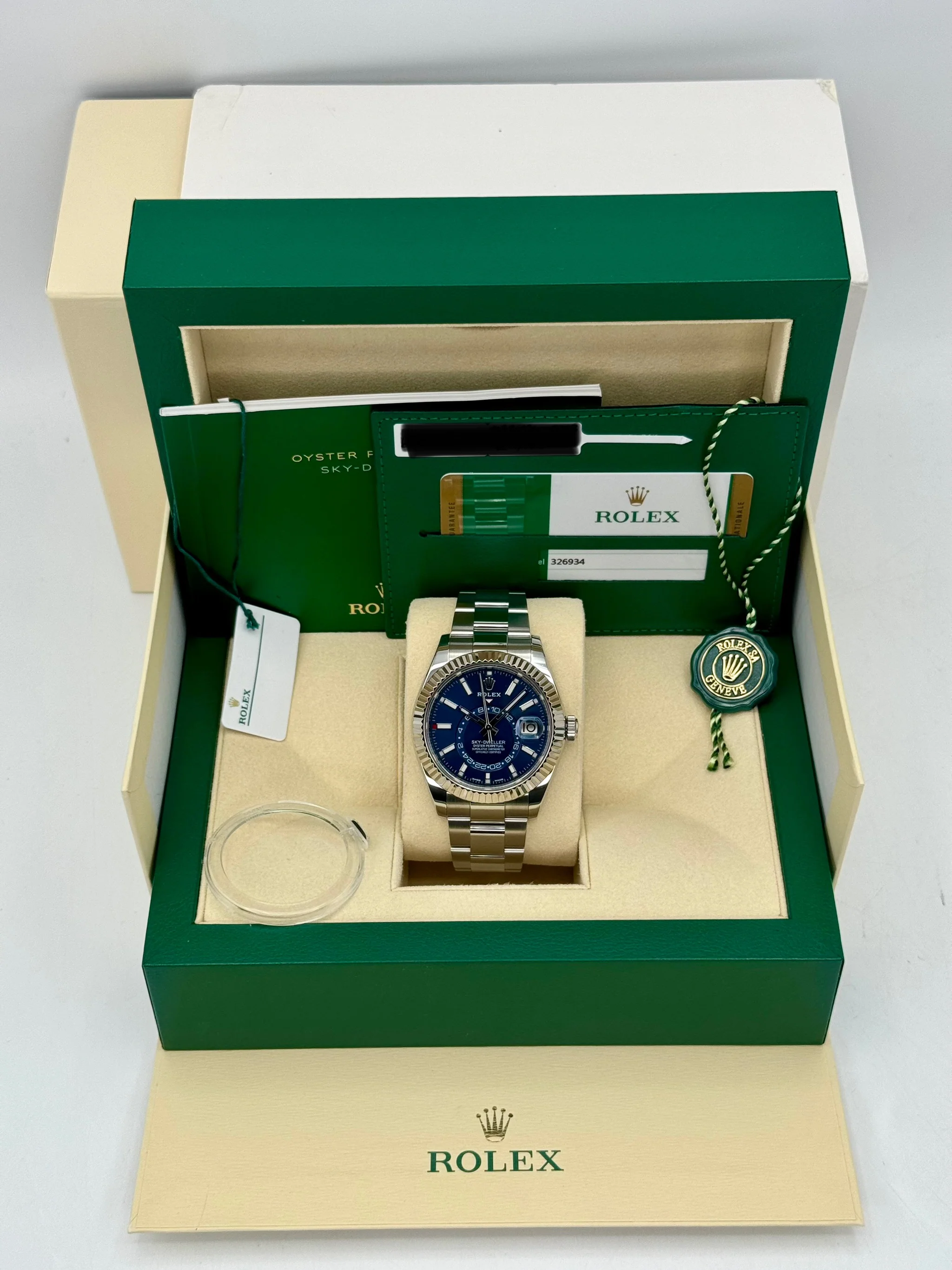 2018 Sky-Dweller 42mm 326934 Stainless Steel Oyster Blue Dial - Image 3
