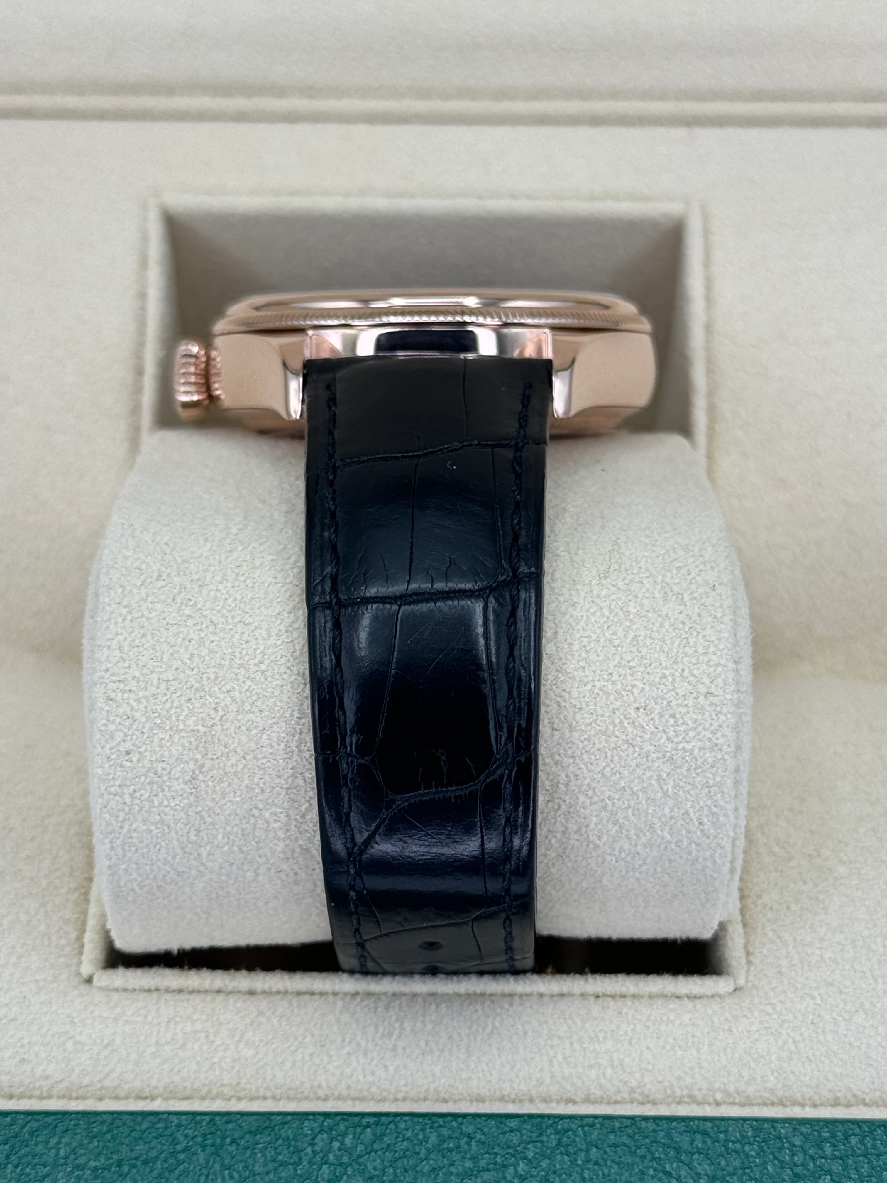 2019 Rolex Cellini Moonphase 39mm 50535 Rose Gold White Dial - Image 4