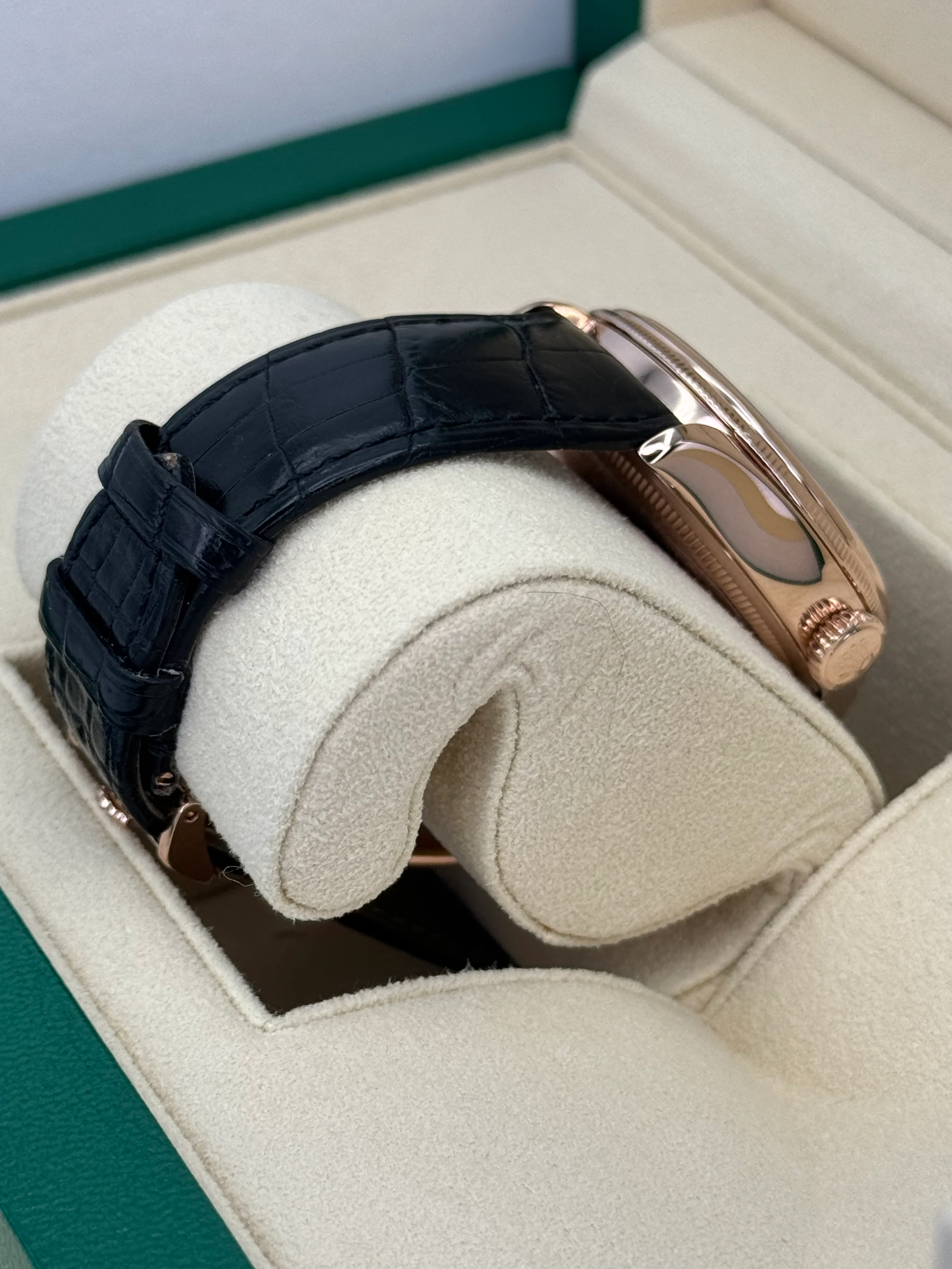 2019 Rolex Cellini Moonphase 39mm 50535 Rose Gold White Dial - Image 5