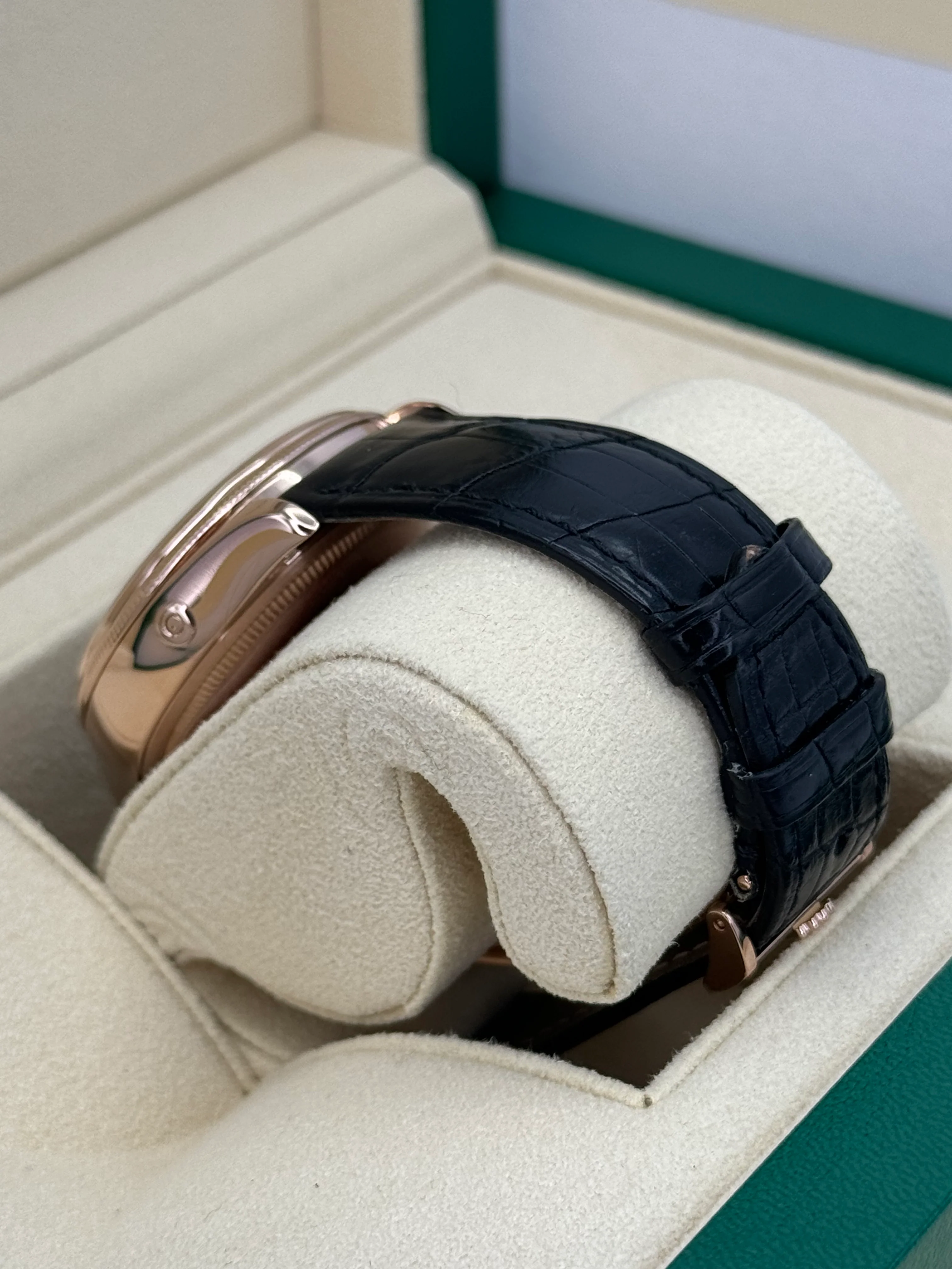 2019 Rolex Cellini Moonphase 39mm 50535 Rose Gold White Dial - Image 6