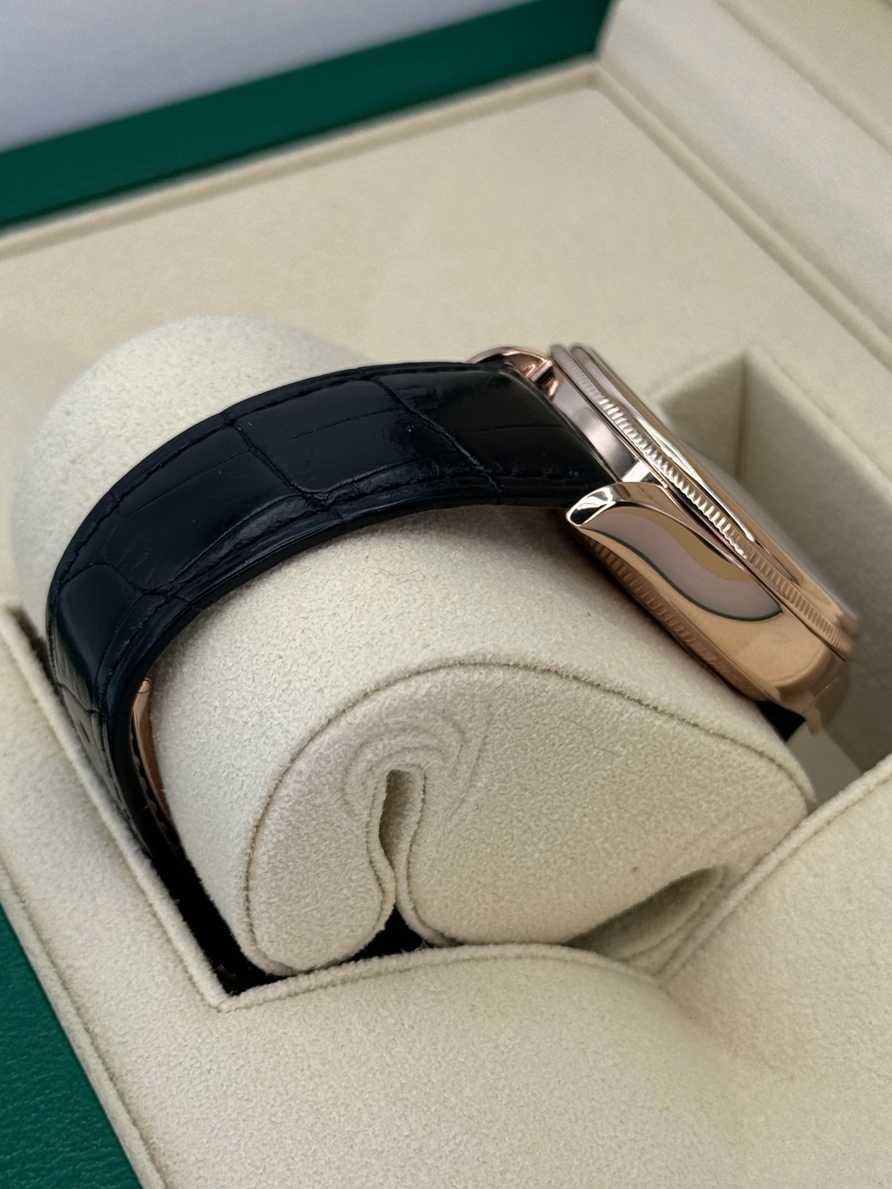 2019 Rolex Cellini Moonphase 39mm 50535 Rose Gold White Dial - Image 7