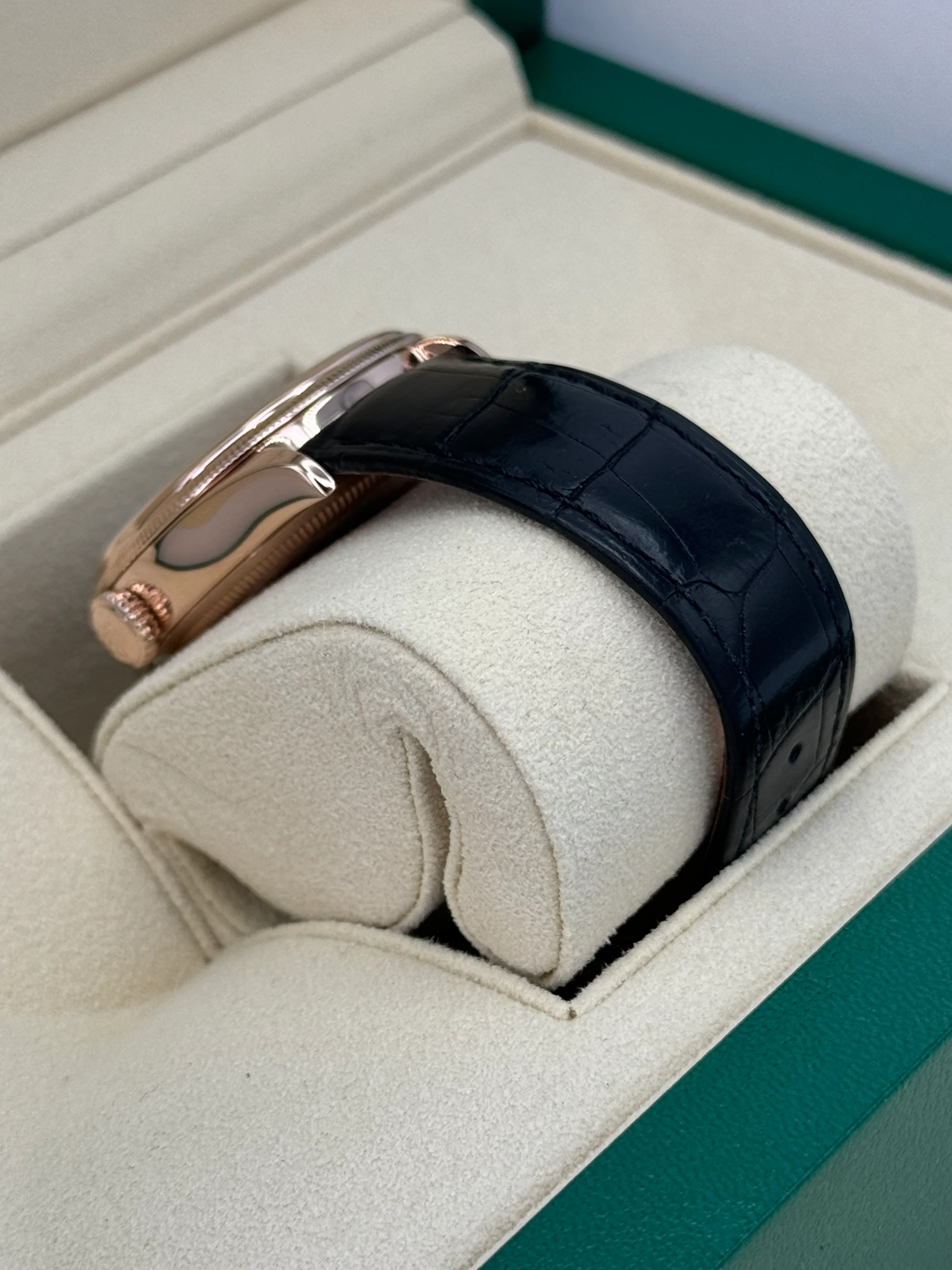 2019 Rolex Cellini Moonphase 39mm 50535 Rose Gold White Dial - Image 8