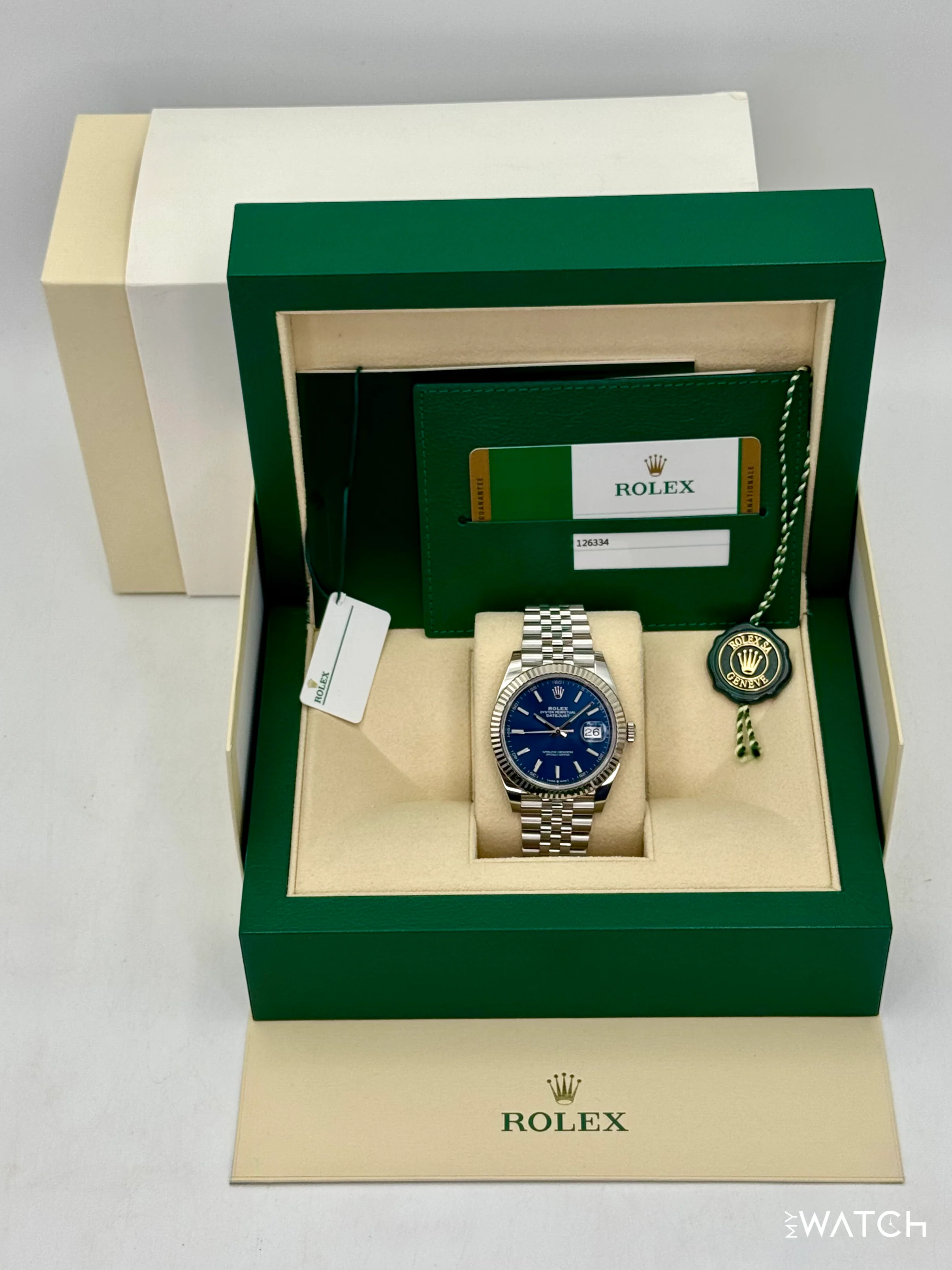 2019 Rolex Datejust 41mm 126334 Stainless Steel Jubilee Blue Dial - Image 9