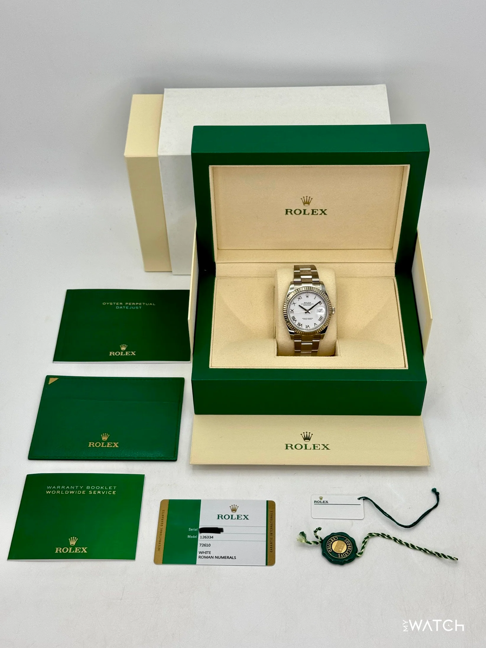 2019 Rolex Datejust 41mm 126334 Stainless Steel Oyster White Roman Numeral Dial - Image 10