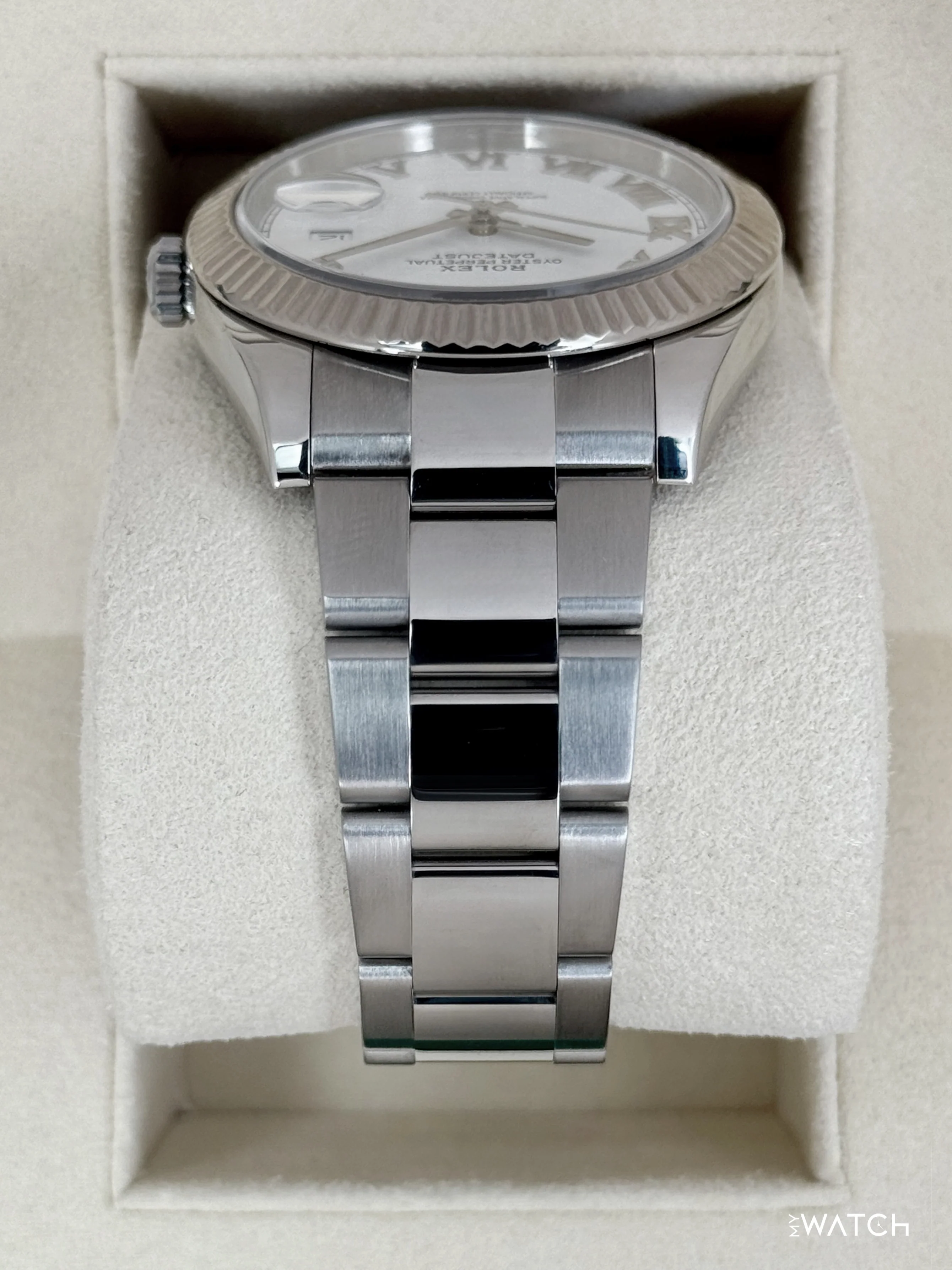2019 Rolex Datejust 41mm 126334 Stainless Steel Oyster White Roman Numeral Dial - Image 4
