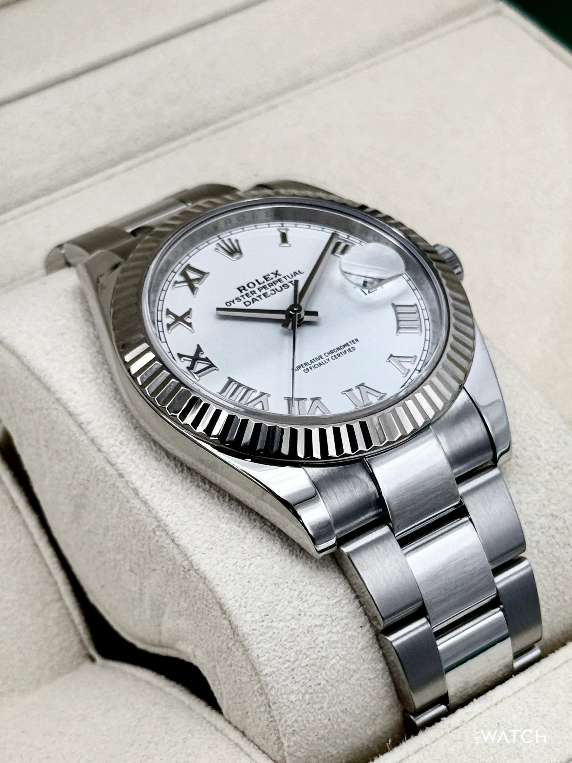 2019 Rolex Datejust 41mm 126334 Stainless Steel Oyster White Roman Numeral Dial - Image 6