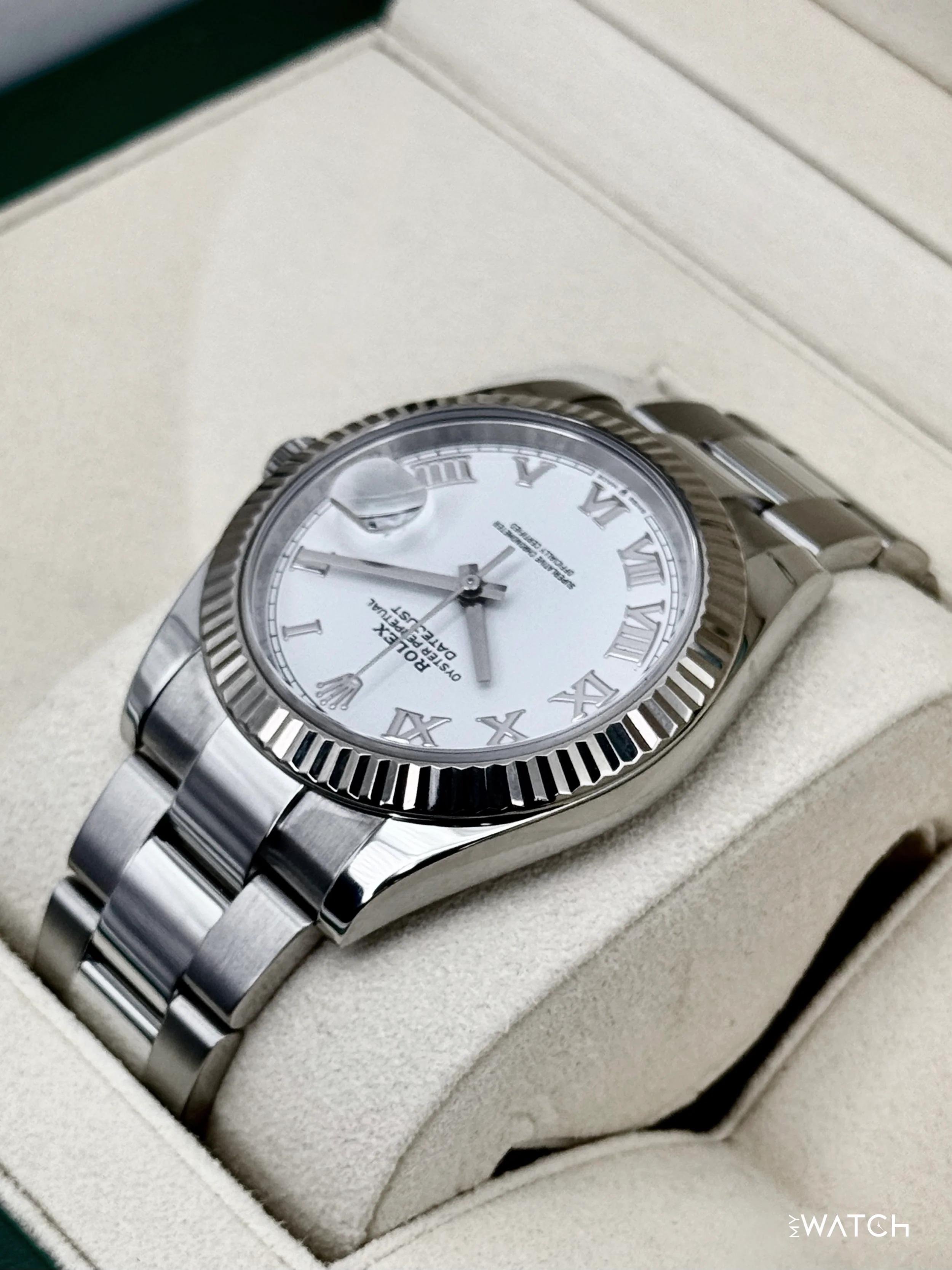 2019 Rolex Datejust 41mm 126334 Stainless Steel Oyster White Roman Numeral Dial - Image 7